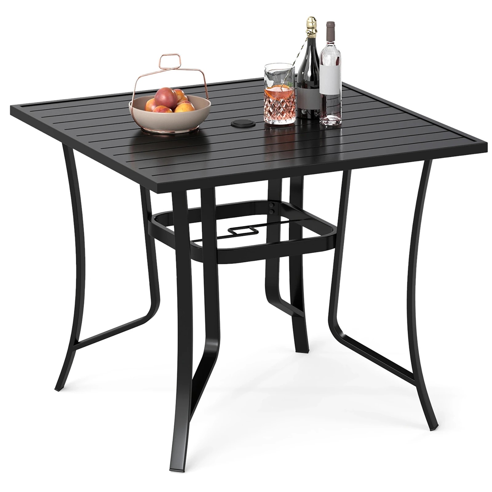 6 Costway 91cm Square Patio Table for 4 Outdoor Furniture Classic Bistro Table, 6 of 6