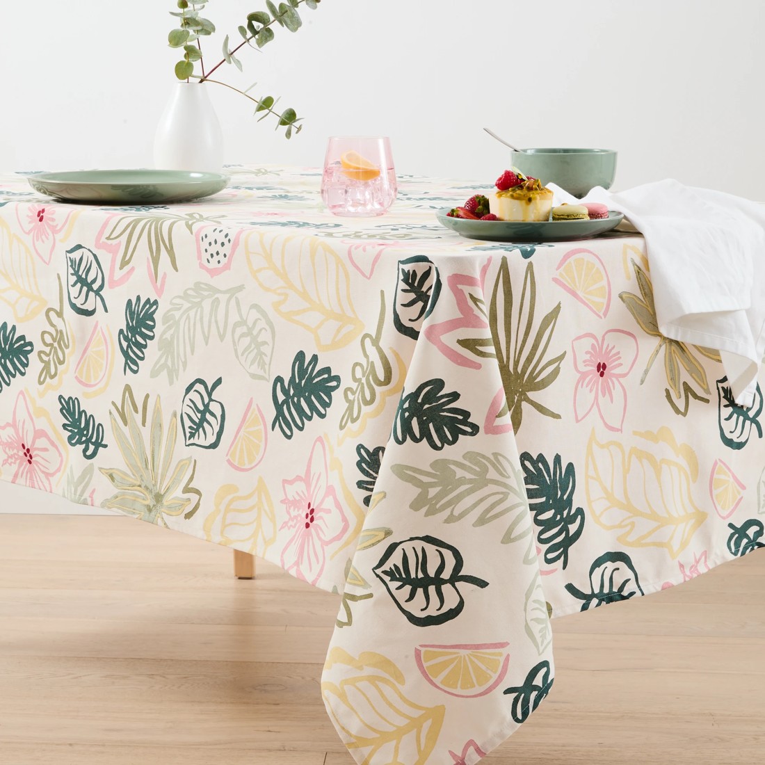 1 Floral Printed Tablecloth, 1 of 5