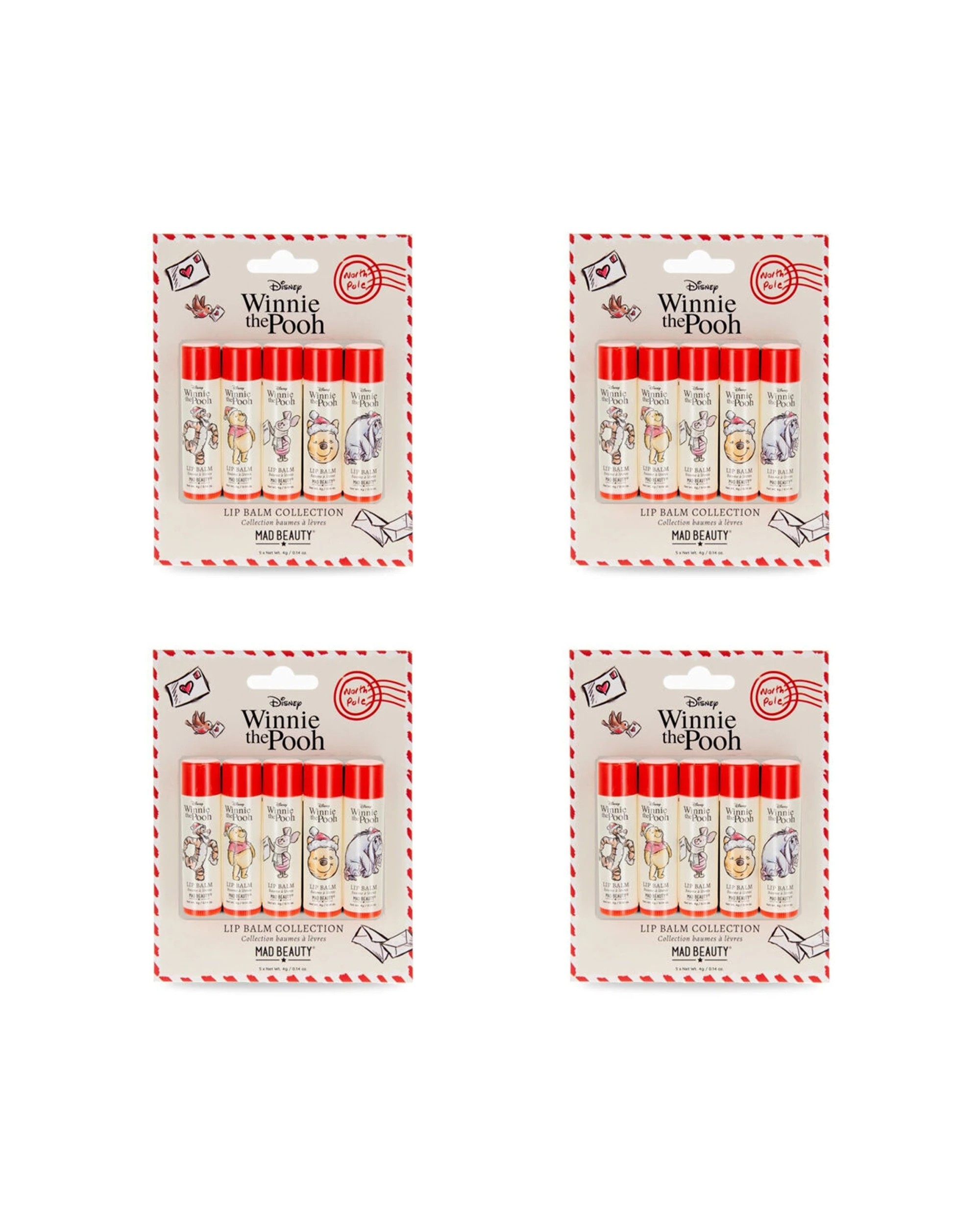 1 Disney 4PK Winnie The Pooh Festive Scented Lip Balm Collection 20g - Multi, 1 of 4