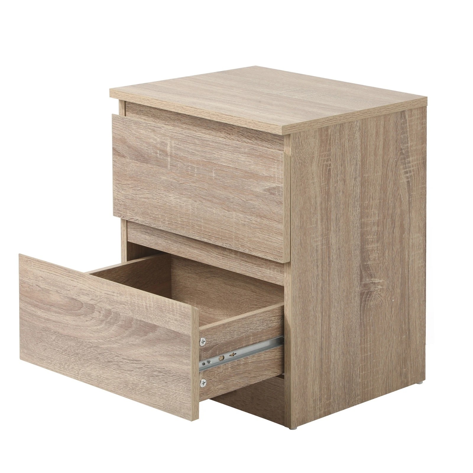 7 Oikiture Bedside Tables Set of 2 Nightstand Side End Table Storage Cabinet - Natural, 7 of 9