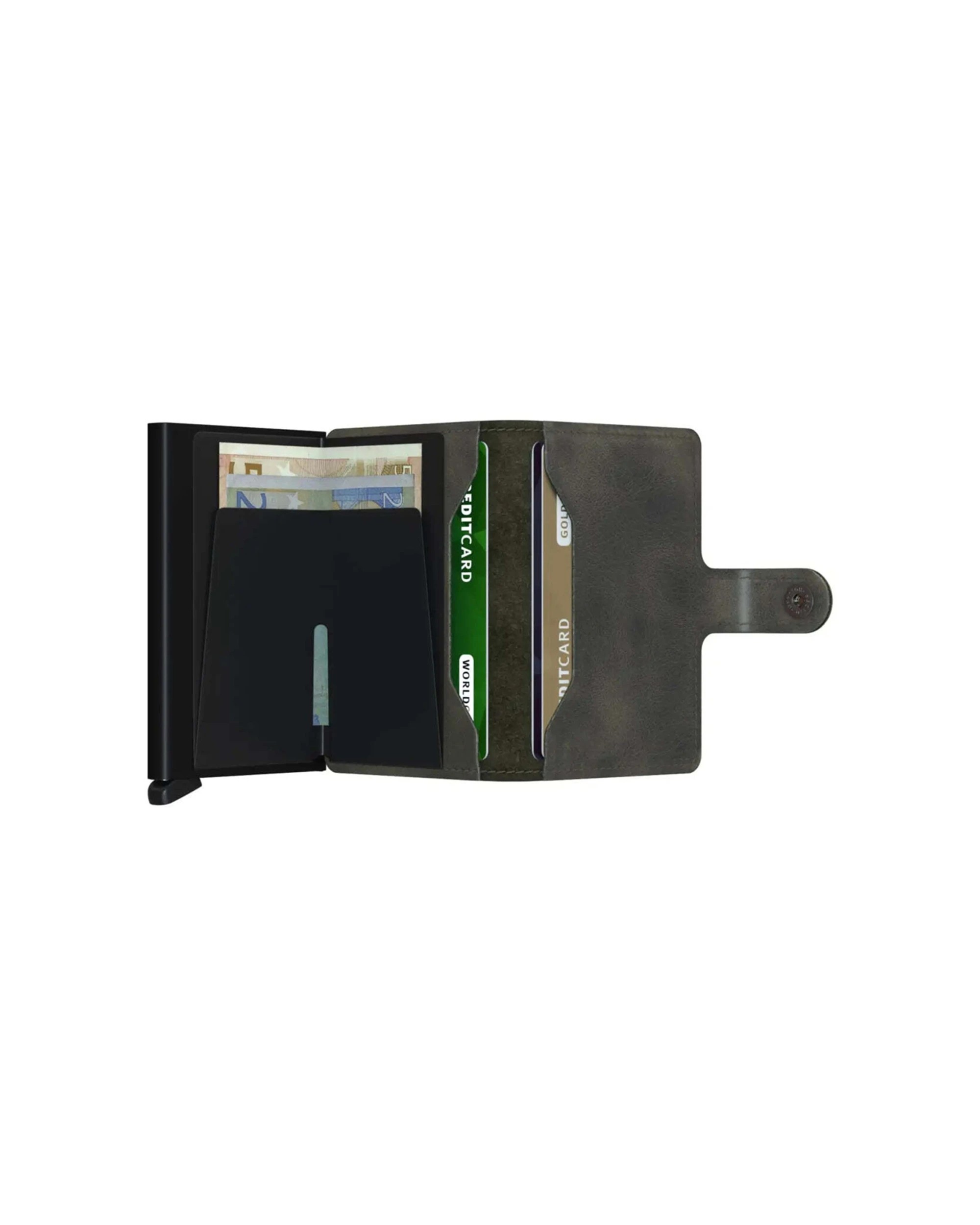 2 Secrid Miniwallet Compact RFID Wallet RFID Protected Compact Design Vintage Olive - Black, 2 of 3