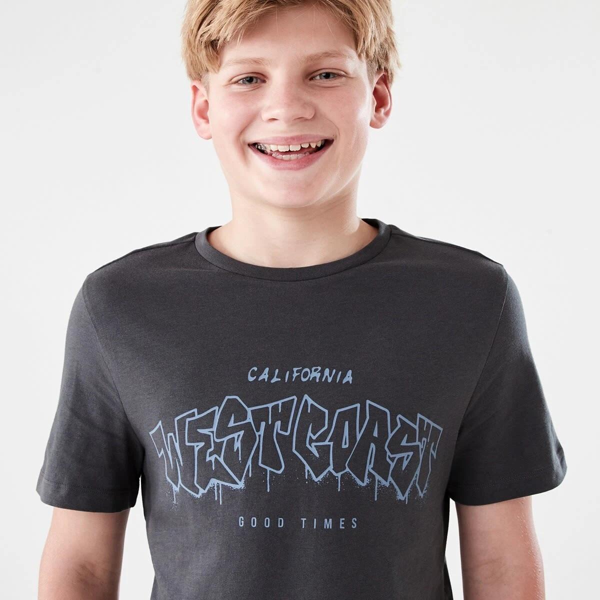 3 Short Sleeve Print T-shirt WEST COAST GRAFFITI GREY, 3 of 6