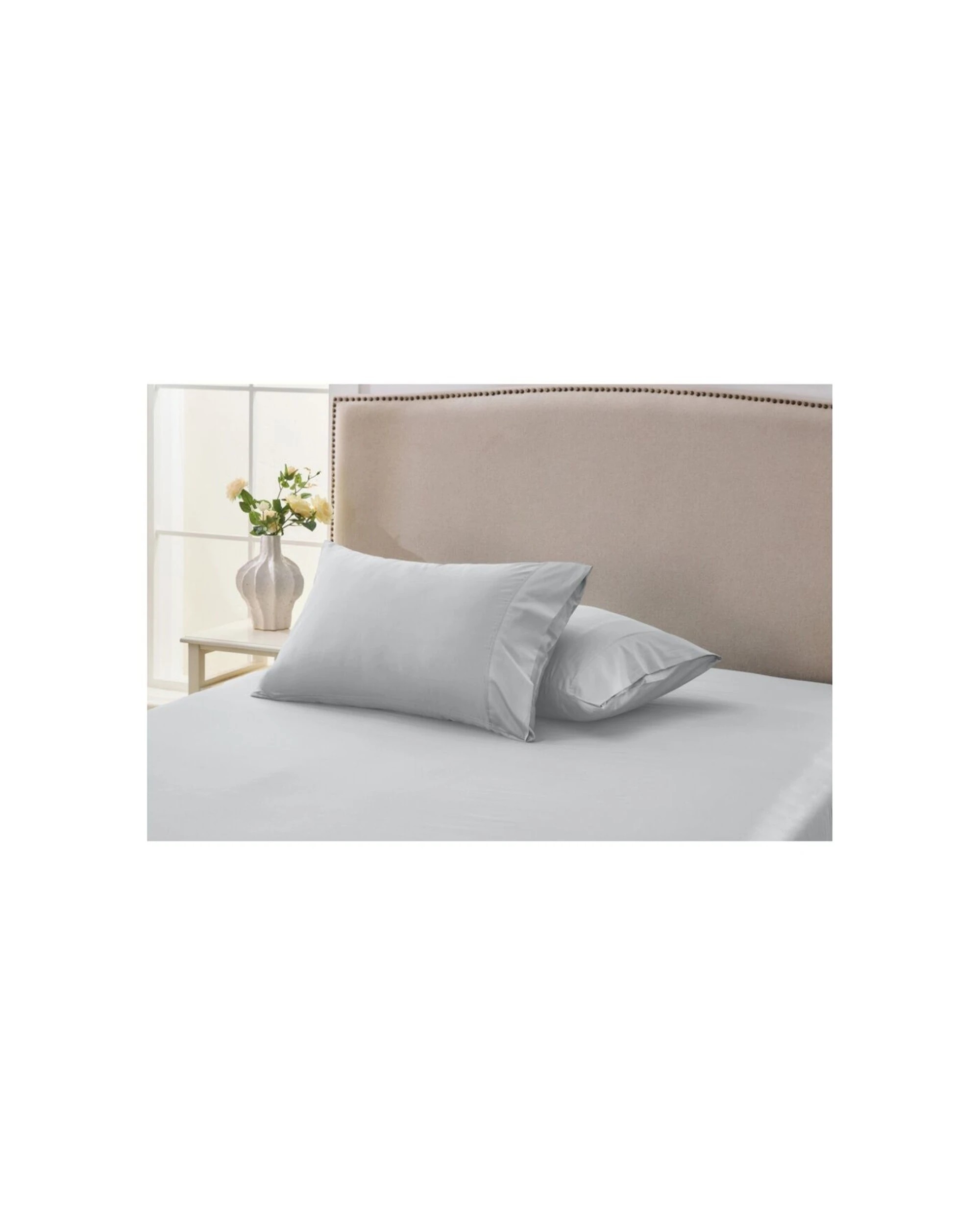 2 Grosvenor House Egyptian Cotton Standard Pillowcases 2pc 500TC - Silver, 2 of 4