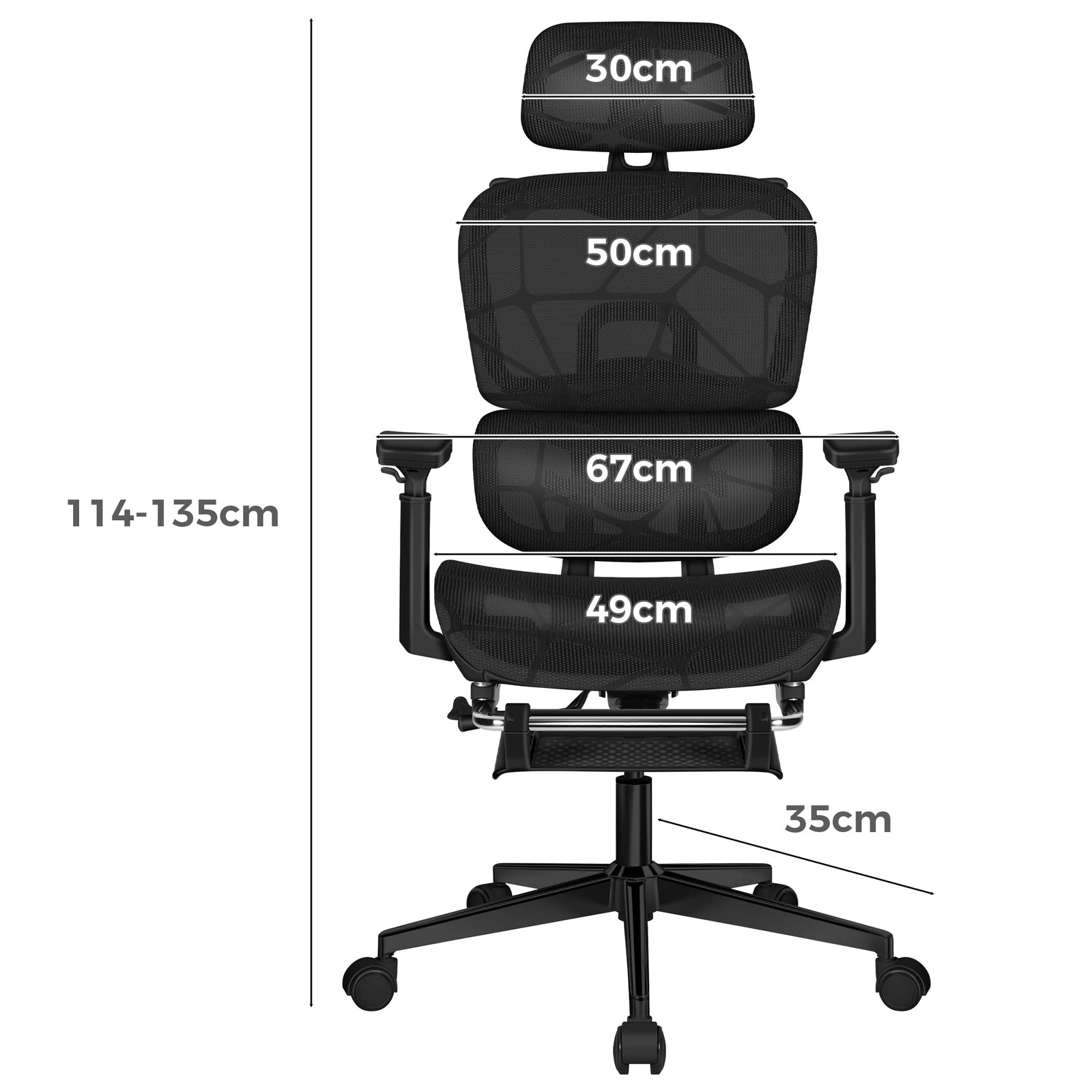 10 Alfordson Ergonomic Office Chair Mesh Executive Gaming Work Seat - Black, 10 of 10