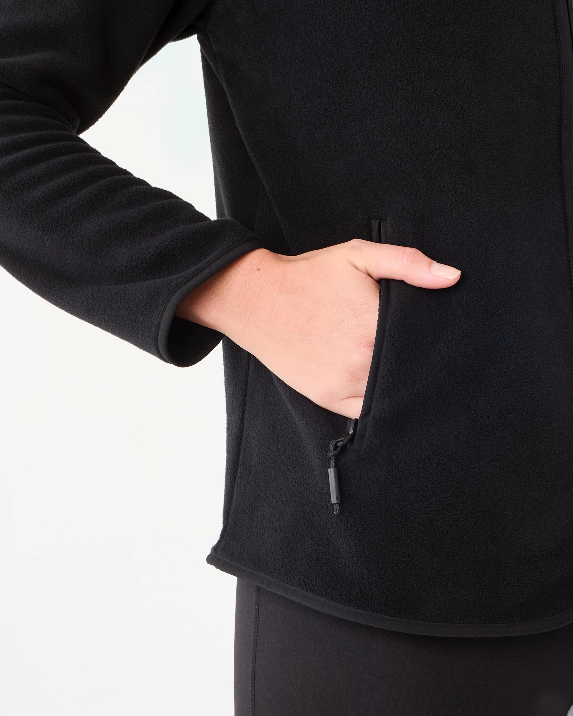 7 Active Womens Outdoor Fleece Jacket Black, 7 of 7