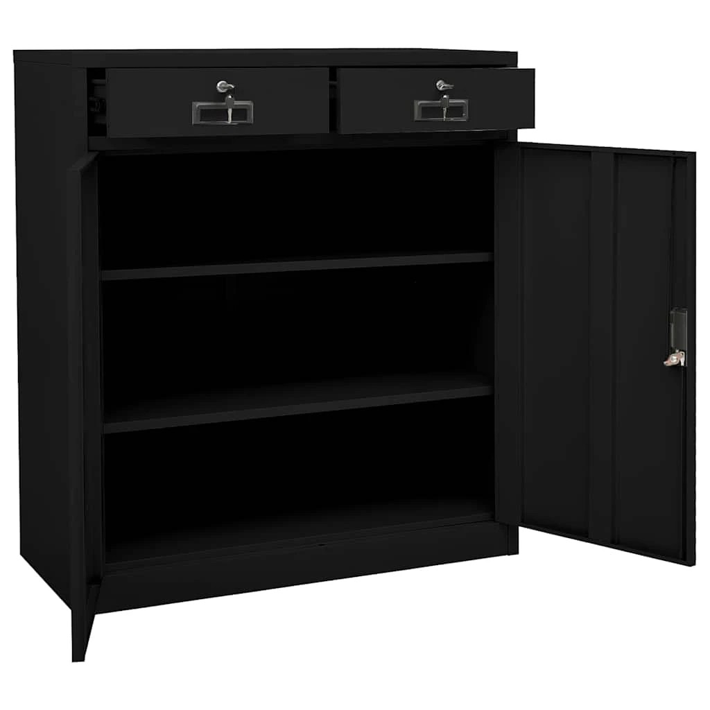 5 vidaXL office cabinet Height-Adjustable Shelves - Black - Black, 5 of 10