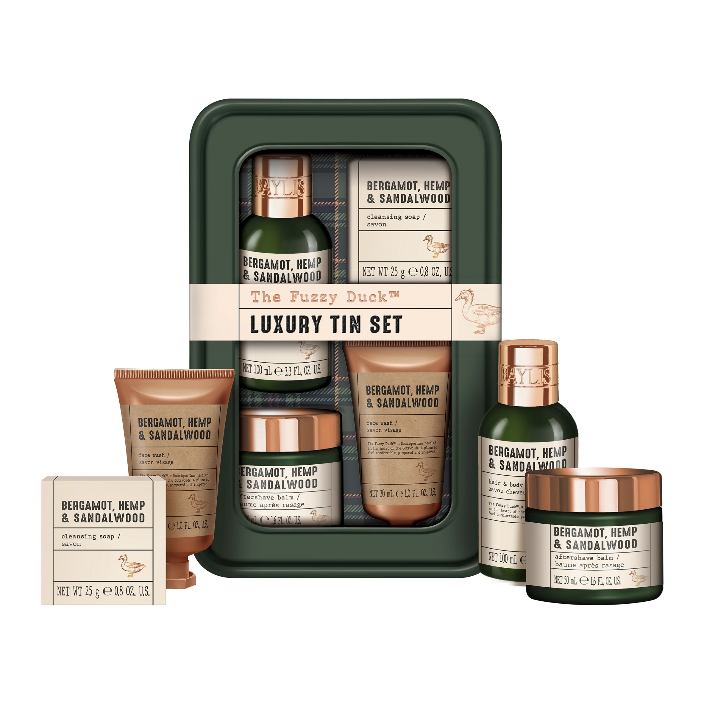 3 Baylis & Harding The Fuzzy Duck Luxury Grooming Tin Gift Set - Bergamot, Hemp and Sandalwood, 3 of 4