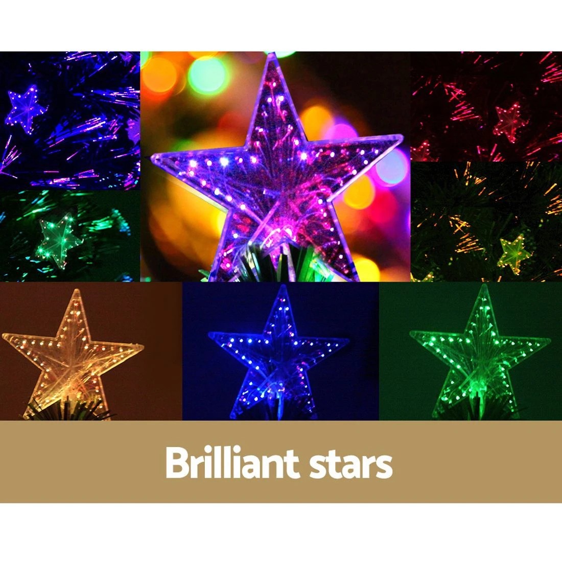 4 Jingle Jollys 1.2m Christmas Tree Optic Fibre LED Xmas tree Colour - Green, 4 of 8