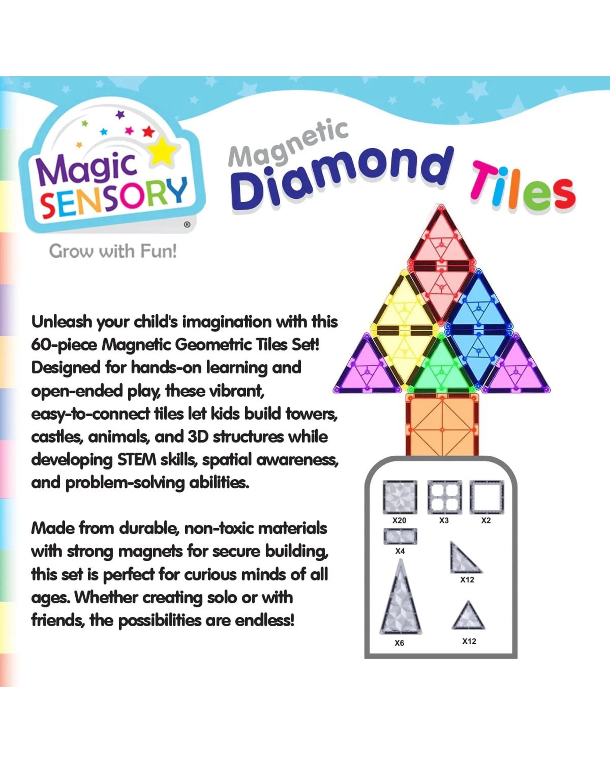 4 Magic Sensory Magnetic Diamond Tiles 60 Piece Set, 4 of 10