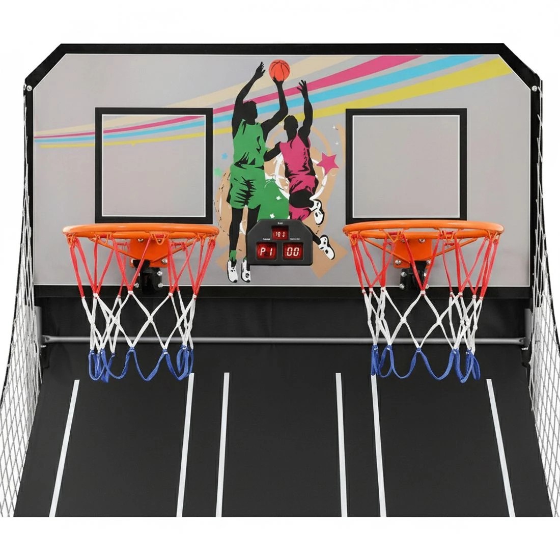 3 Basketball Arcade Game Electronic Scorer 8 Games Double Shoot - Grey, 3 of 4