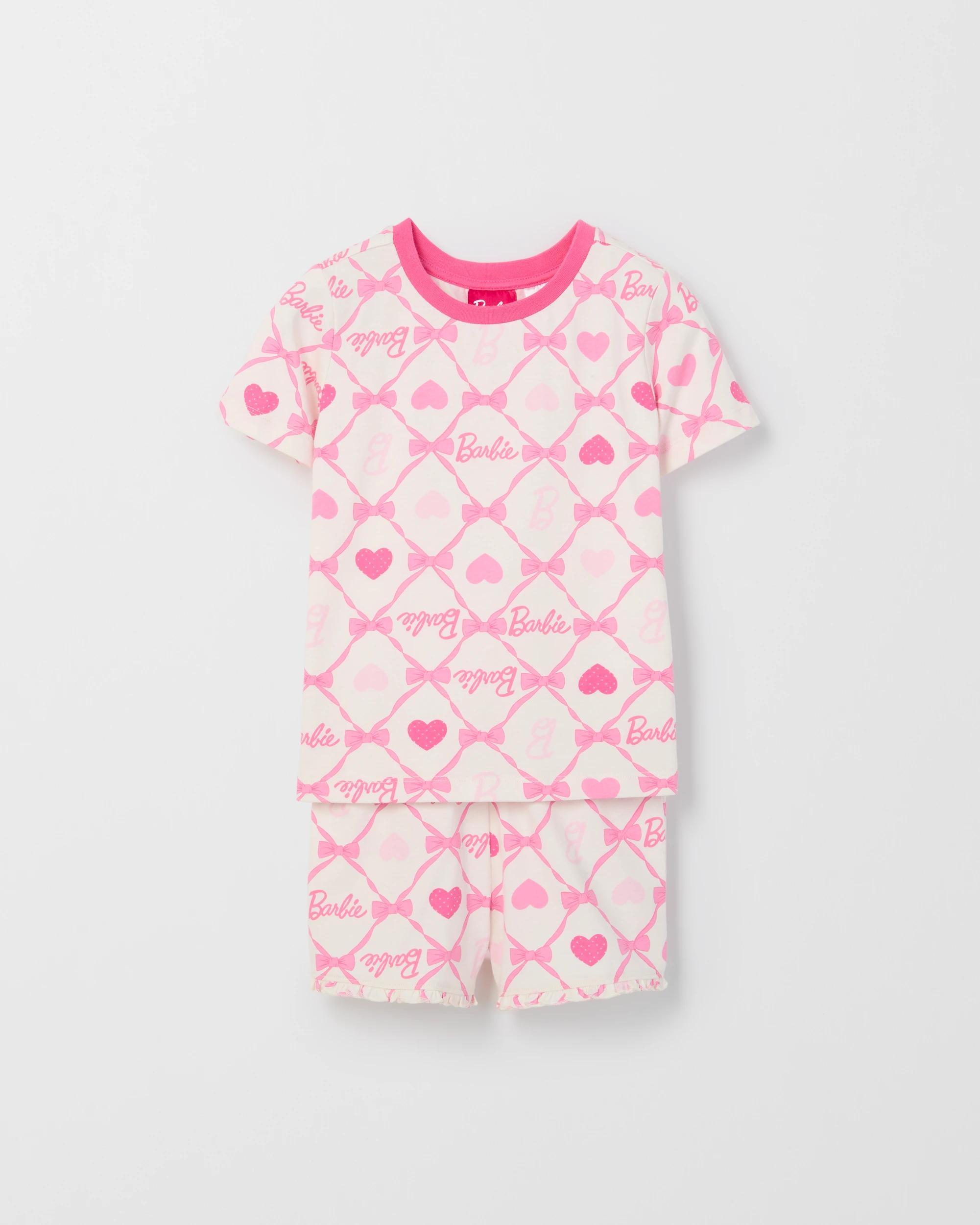 3 Barbie Australian Cotton Jersey 2 Pack Younger Girls Pyjama Set BARBIE PINK, 3 of 5
