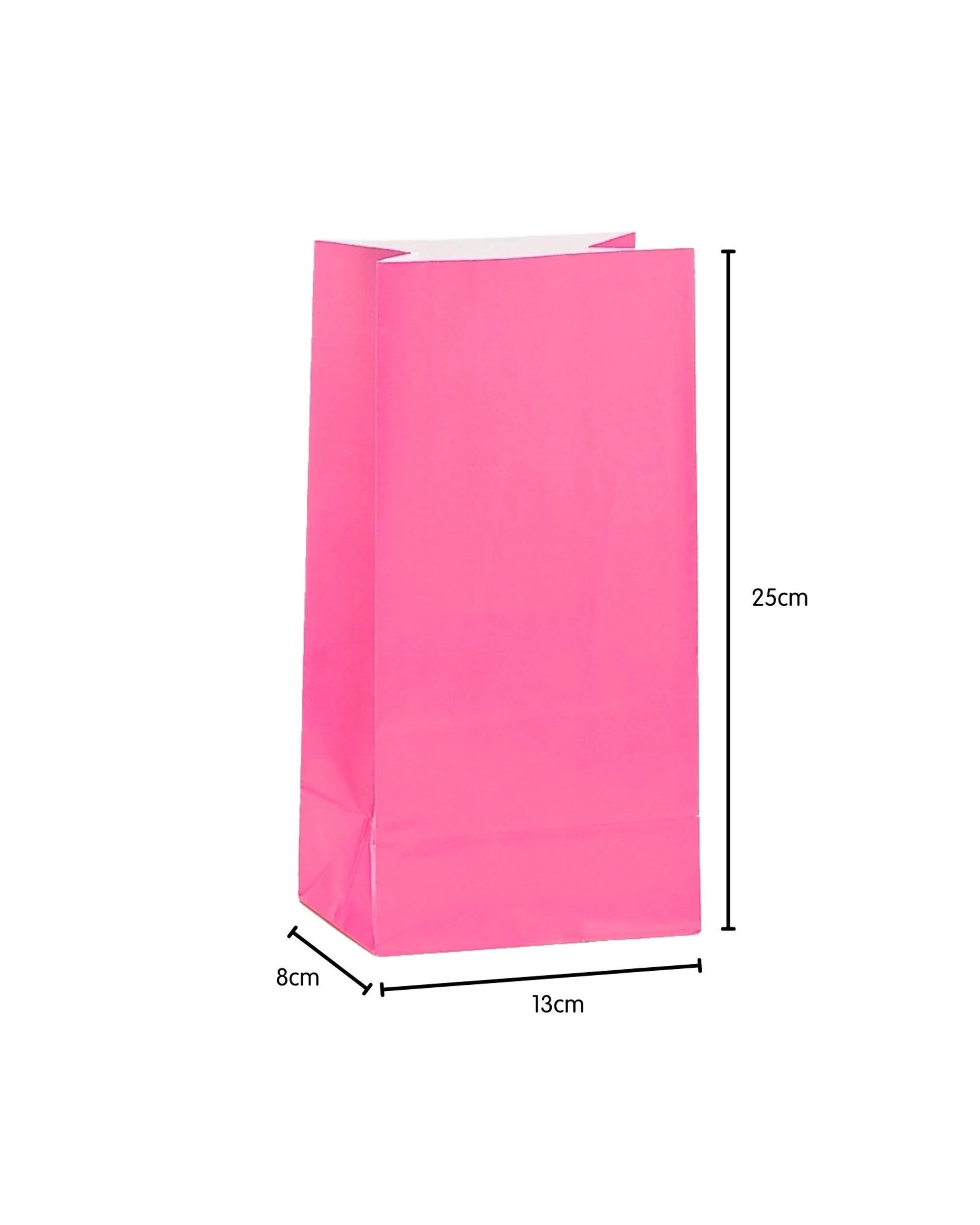 2 Unique Hot Pink Paper Party Bags Pack of 12 - Pink, 2 of 2