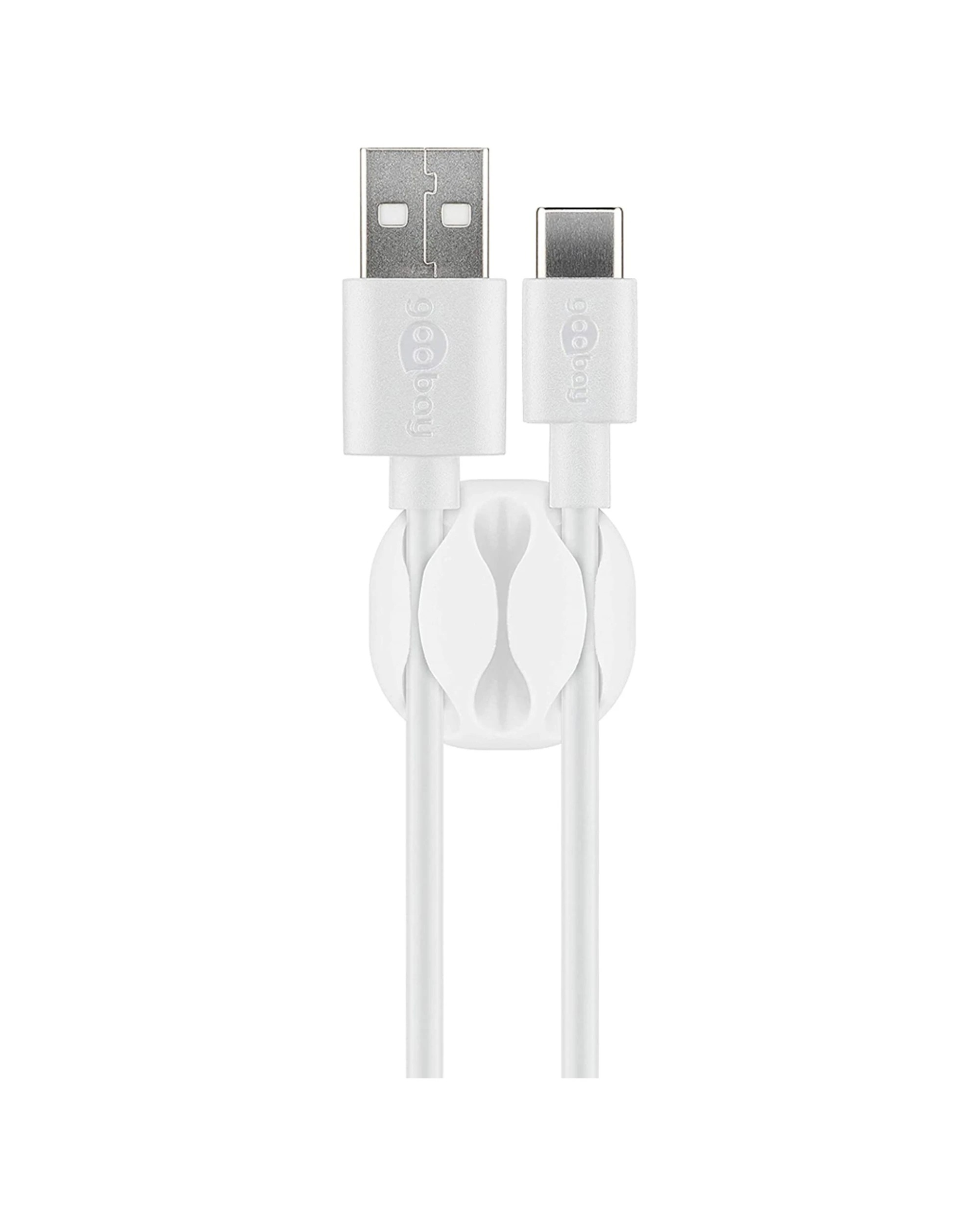 4 Goobay 4pc 3-Slots Adhesive Cable Organiser 3.43cm - White, 4 of 6