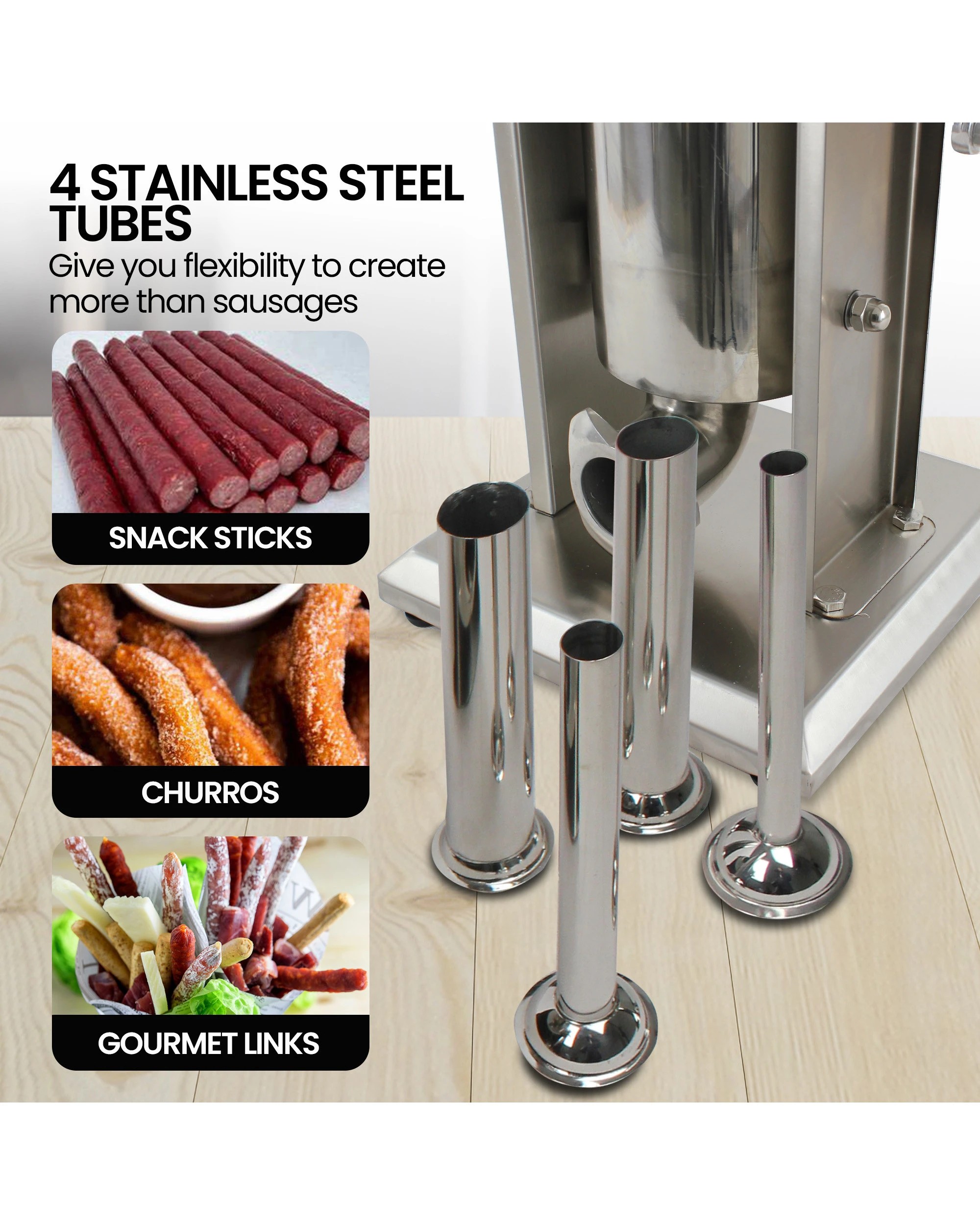 8 Pronti 5l Stainless Steel Vertical Sausage Stuffer, 8 of 10