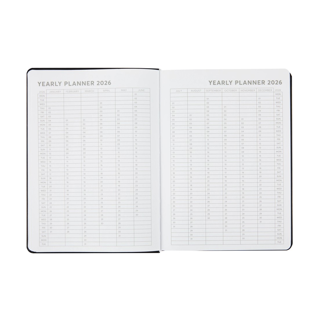 6 2026 Daily Diary - Black, 6 of 8