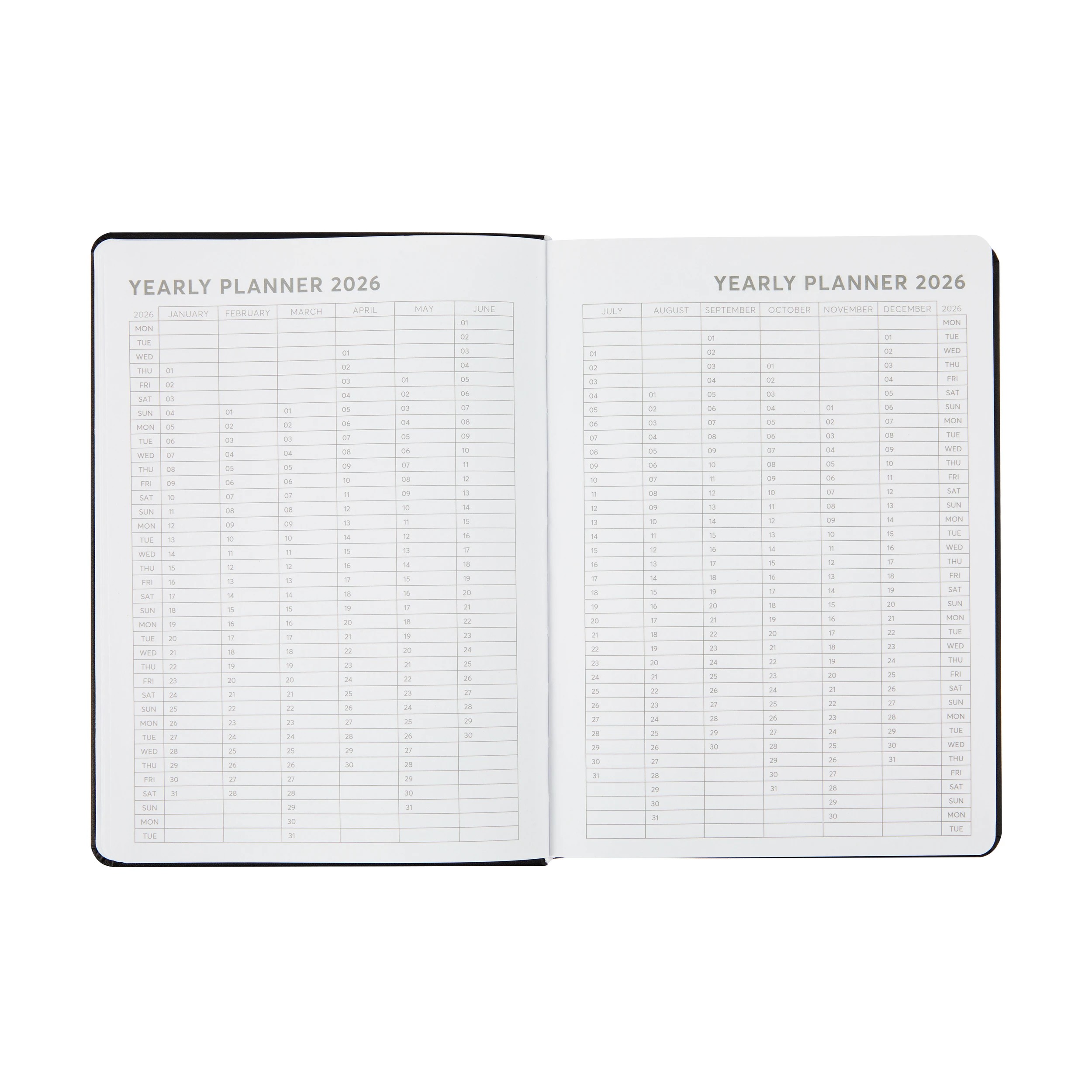 6 2026 Daily Diary - Black, 6 of 8