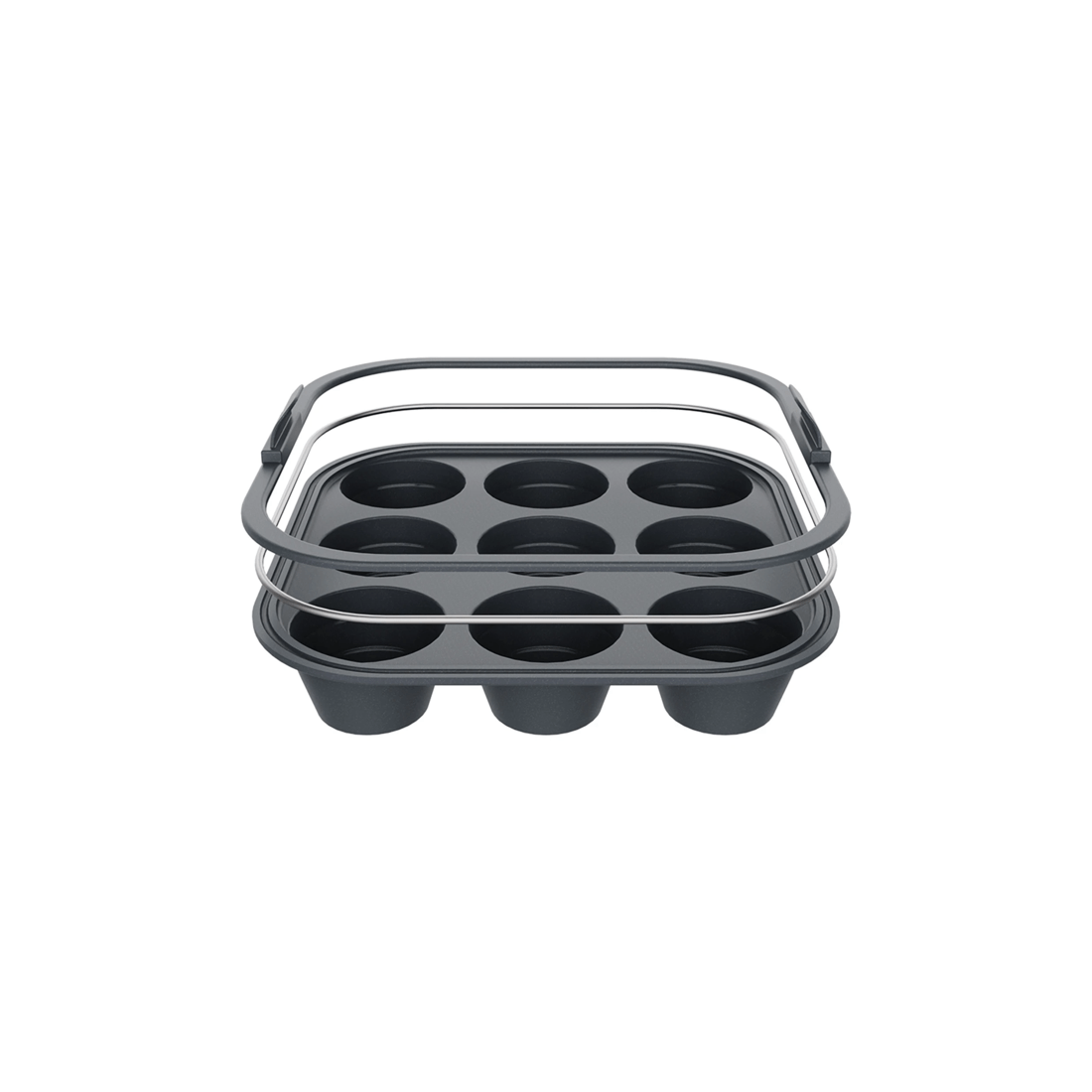 4 Daily Bake Silicone 9-cup Collapsible Mini Muffin Pan 22cm Steel Reinforced
 - Black, 4 of 6