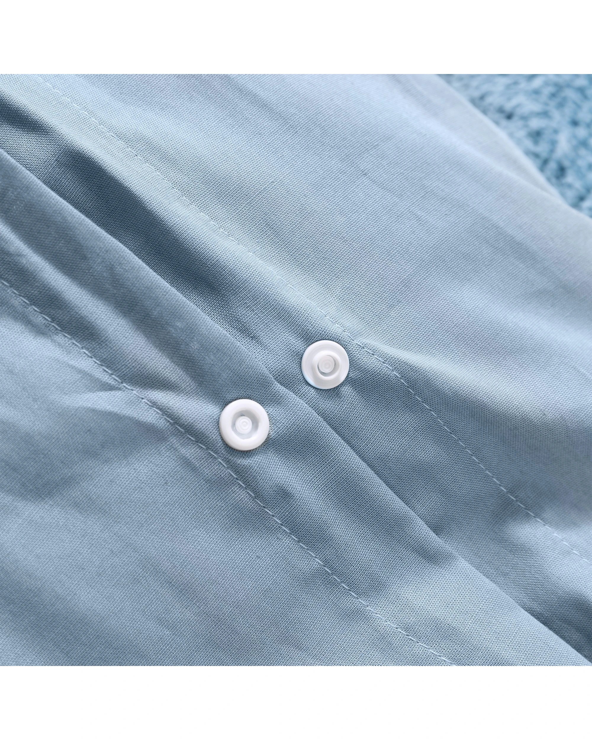 6 Dreamaker Kye Tufted Washed Vintage Cotton Quilt Cover Set - Super King Bed - Blue, 6 of 6