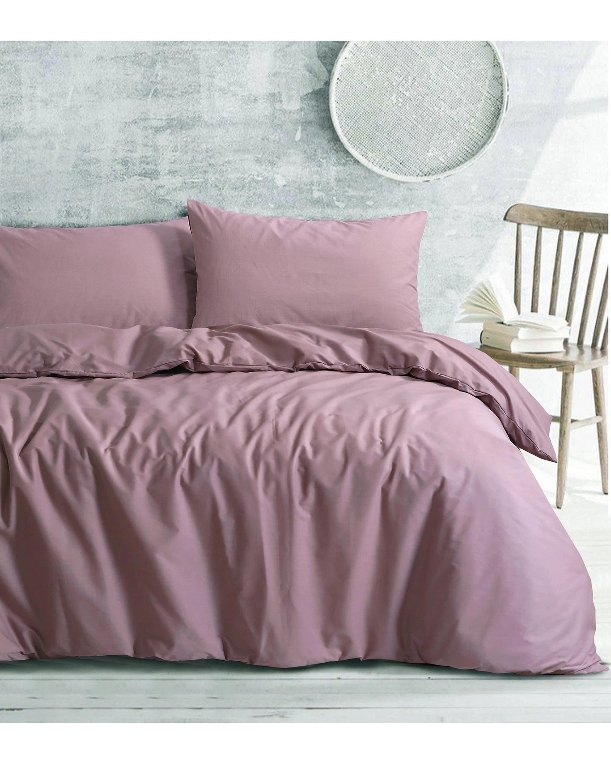 2 Amsons Royale Cotton Quilt Duvet Doona Cover Set With Europeon Pillowcases - King Single Bed - Pink, 2 of 2