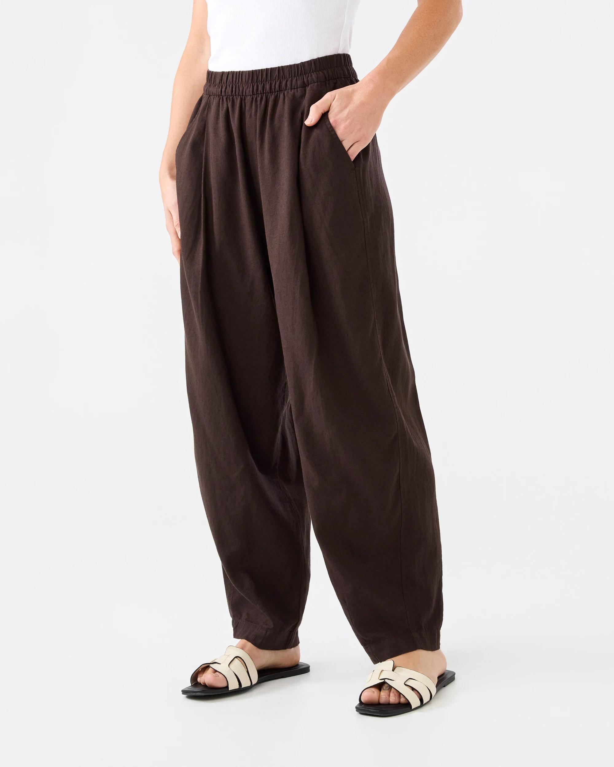 2 Linen Blend Barrel Pants Cbean, 2 of 5