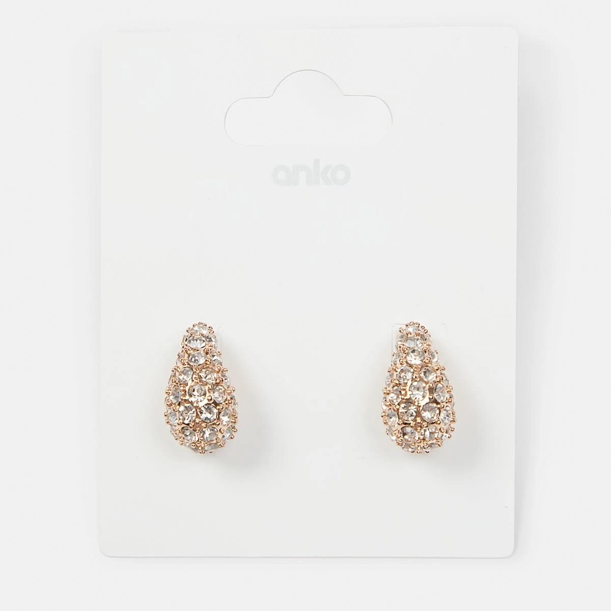 4 Diamante Teardrop Earrings Gold, 4 of 4