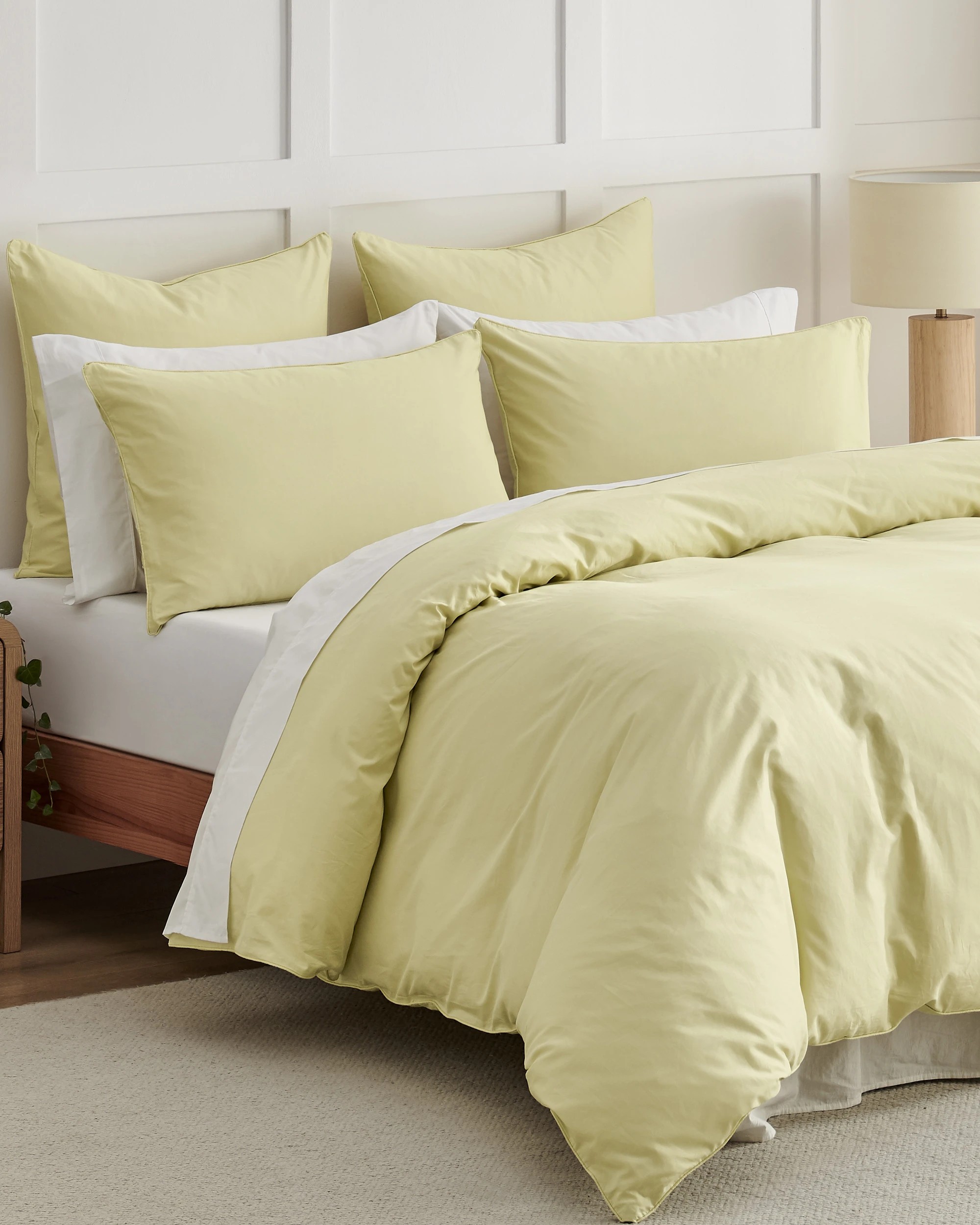 2 Dreamaker 400TC Premium Cotton Sateen Piped Quilt Cover Set - Double Bed - Citron, 2 of 10