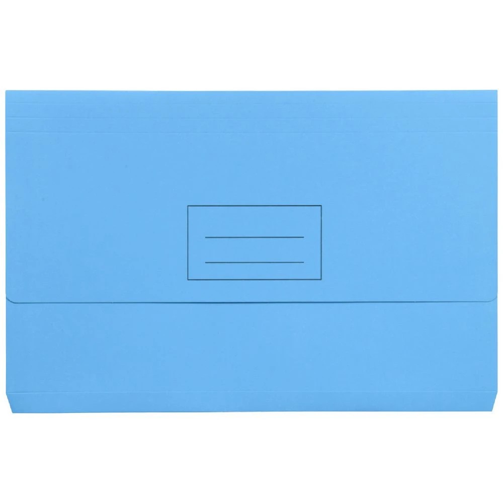 1 J.Burrows Foolscap Document Wallet 220gsm Blue, 1 of 3