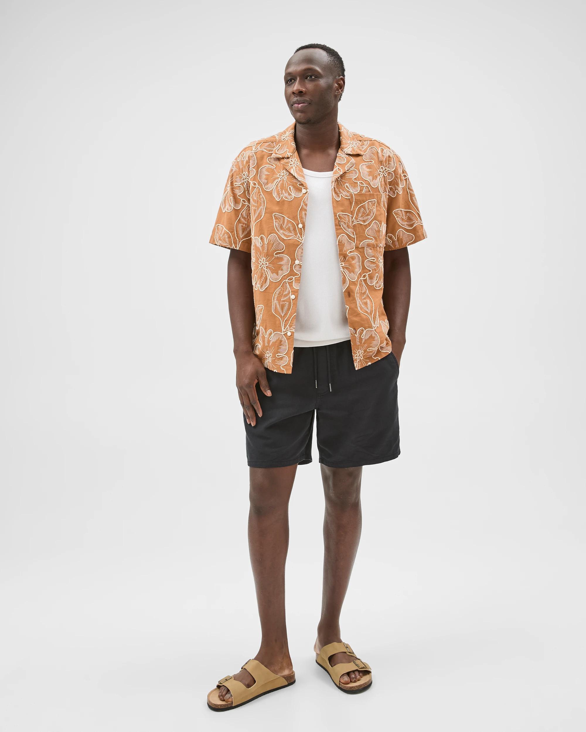 2 Commons Australian Cotton Boxy Fit Embroidered Shirt CLAY, 2 of 7