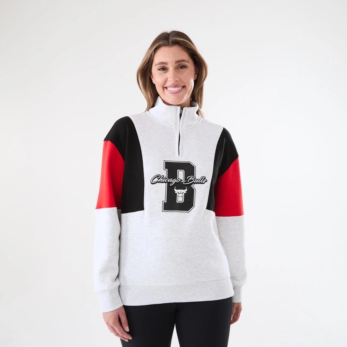 1 Official NBA Adult Lounge Quarter Zip Top Bulls 7c3x, 1 of 6
