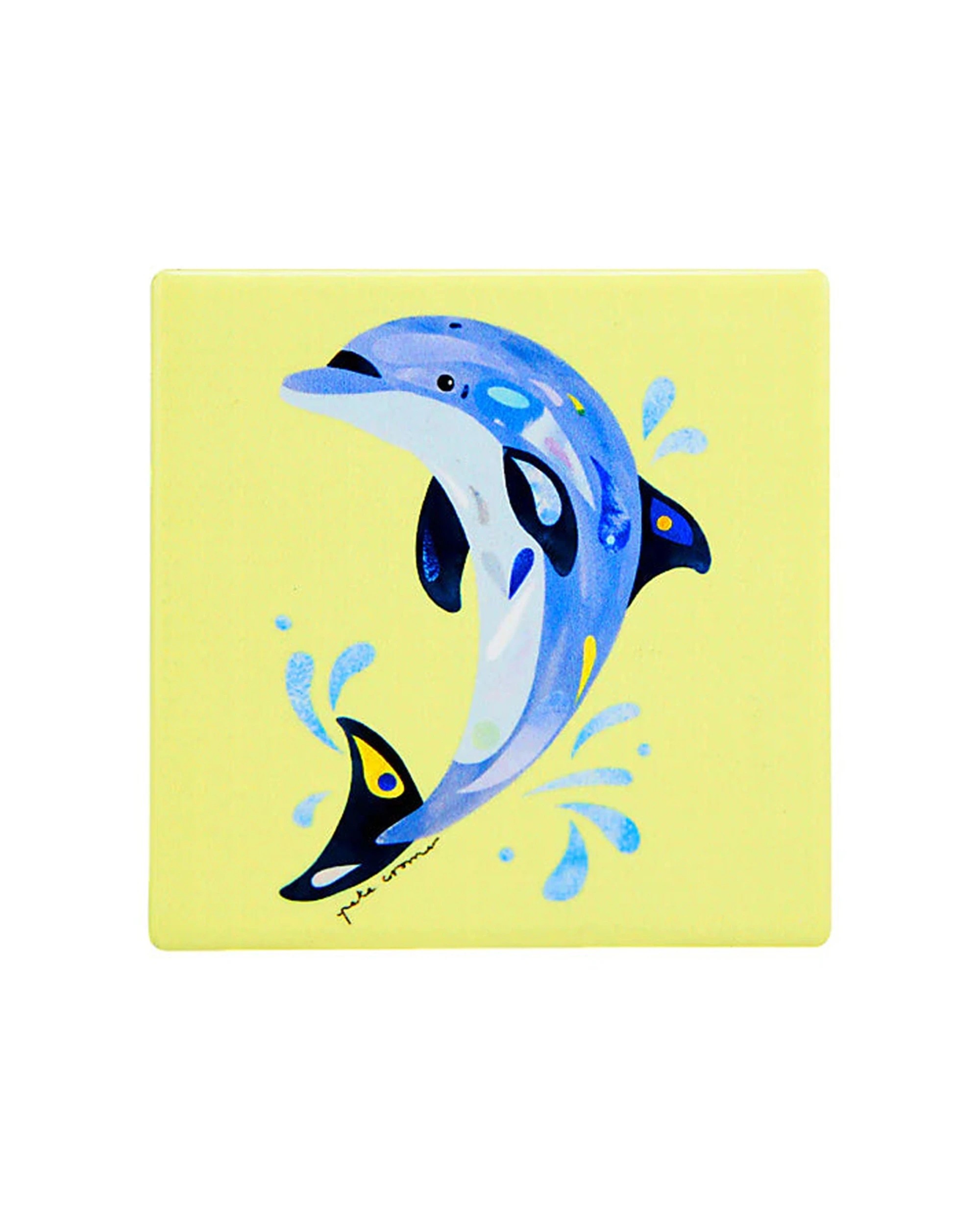 2 Maxwell & Williams Pete Cromer Ozzie Ocean Ceramic Square Coaster Dolphin
 - Yellow, 2 of 4