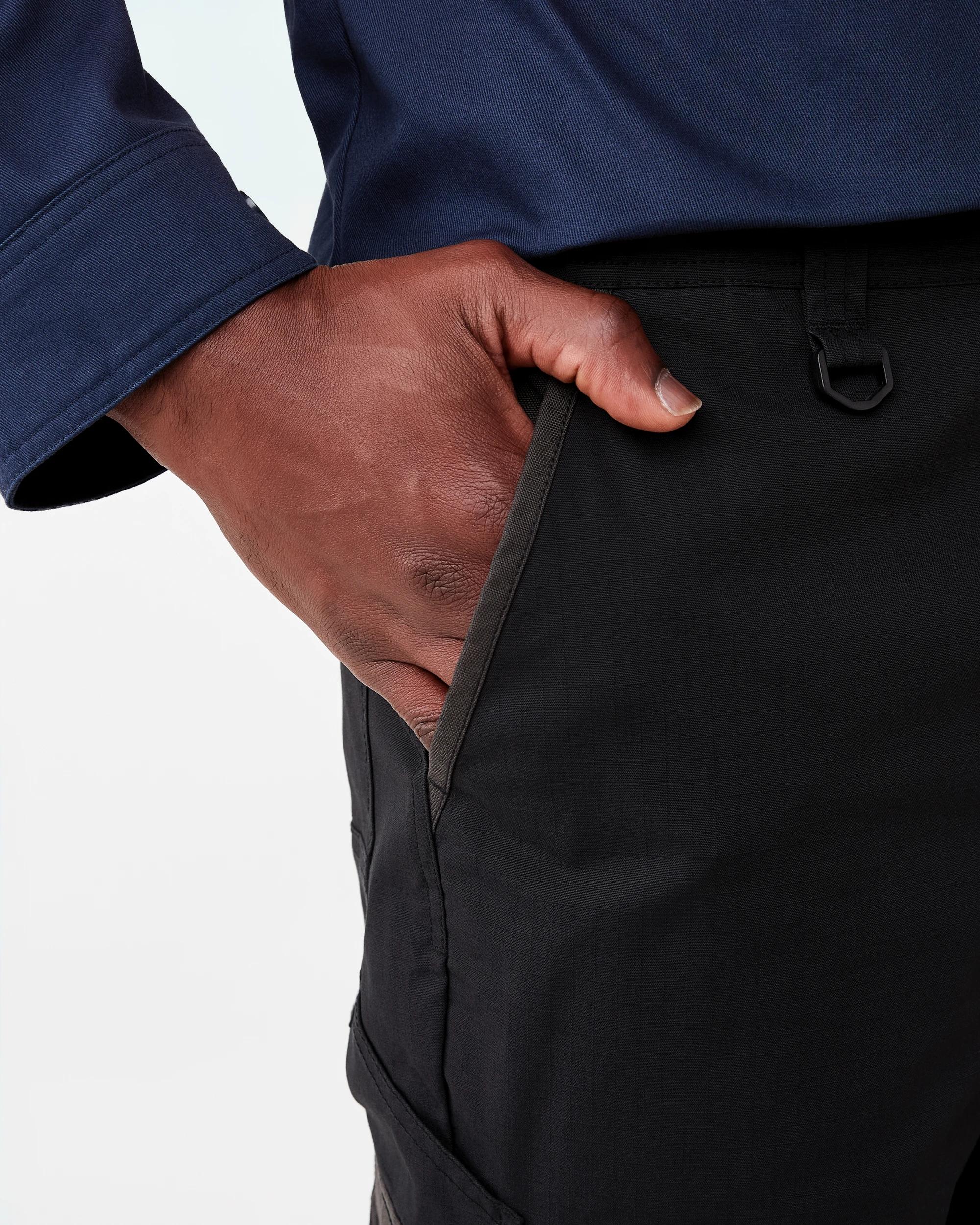 6 Workwear Ripstop Stretch Pants Black, 6 of 9