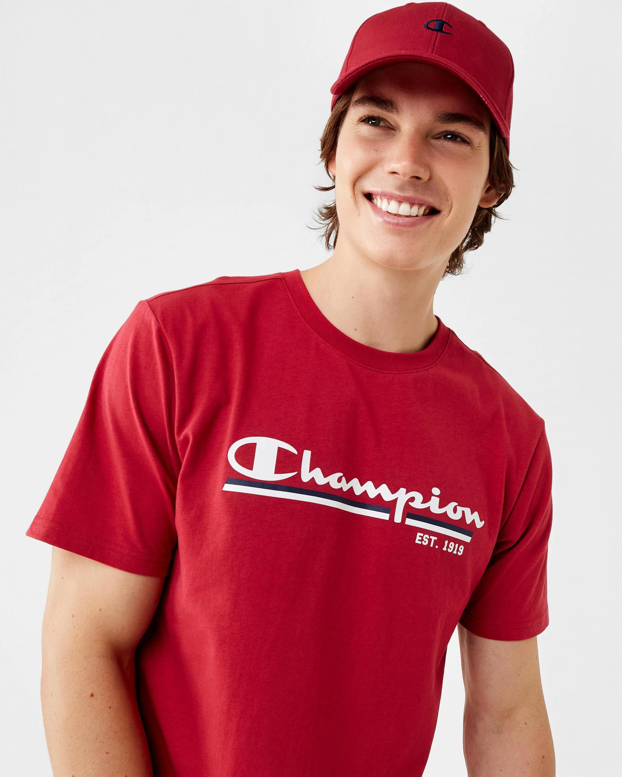 5 Champion Script Adult T-shirt Dep Claret, 5 of 8
