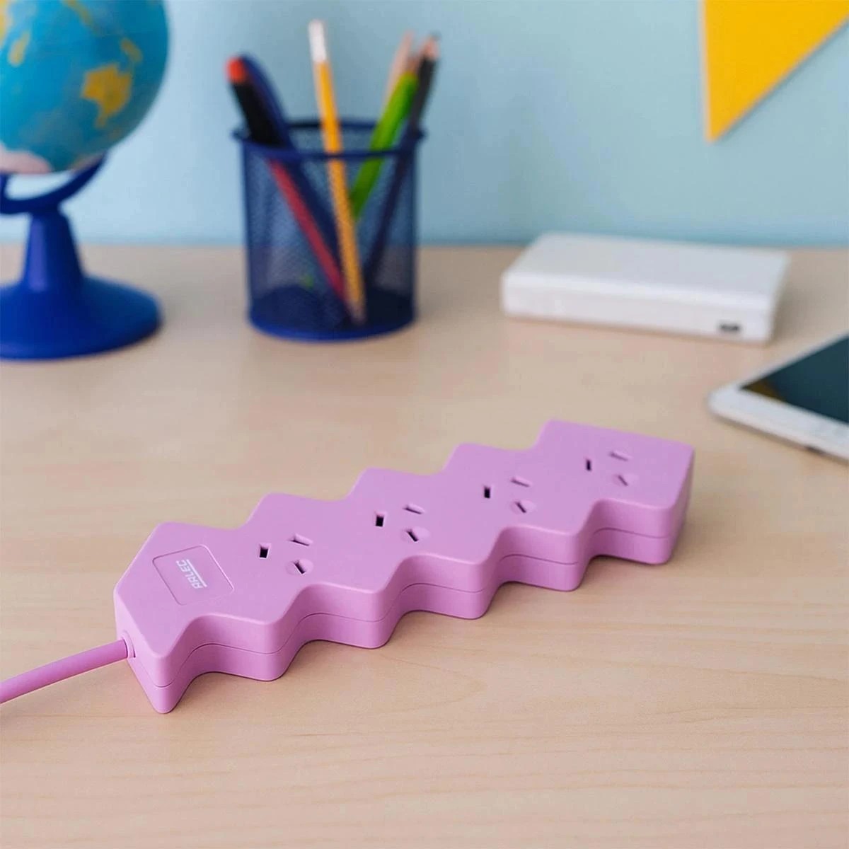 1 Arlec 4 Outlet Hexagon Overload Protected Powerboard - Pink, 1 of 4