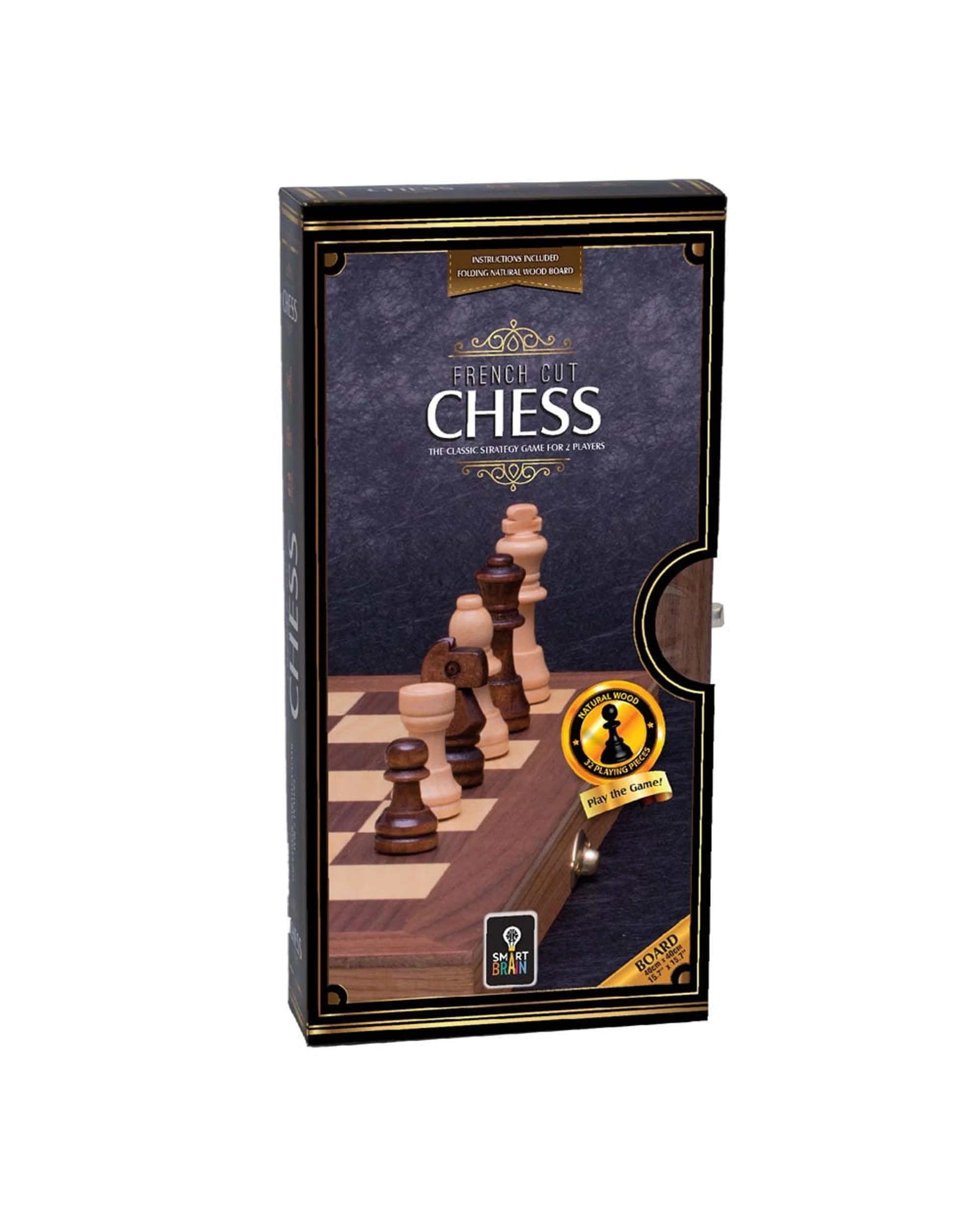 1 French Cut Chess Set 40cm Folding Board, 1 of 1