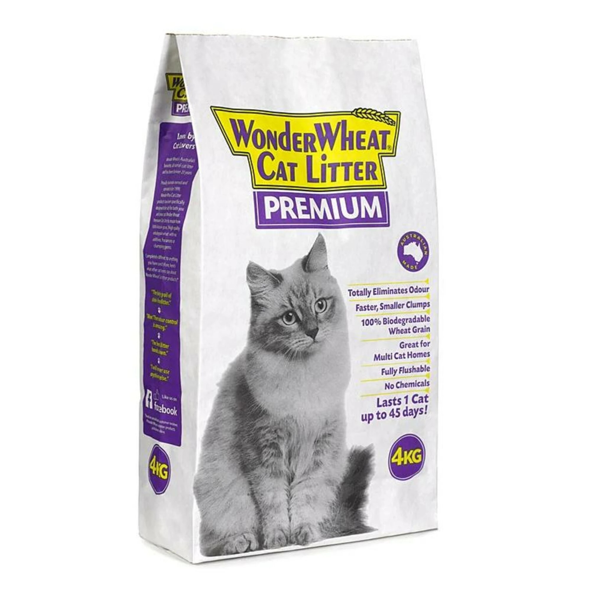 1 Wonder Wheat Cat Litter Premium 4kg, 1 of 1