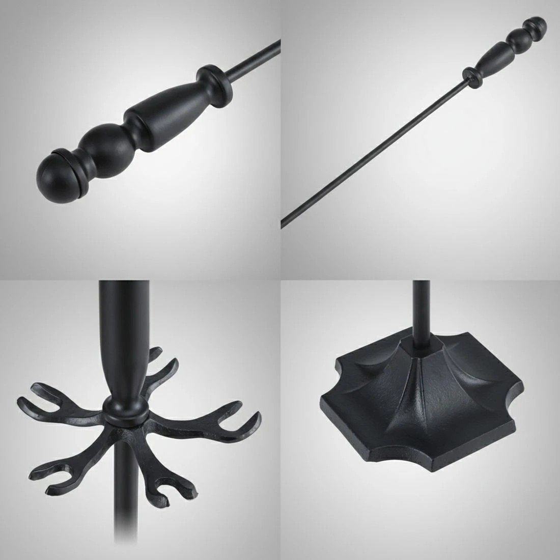 8 Grillz 5Pcs Fireplace Tools Set Fire Tools for Indoor Outdoor - Black, 8 of 8