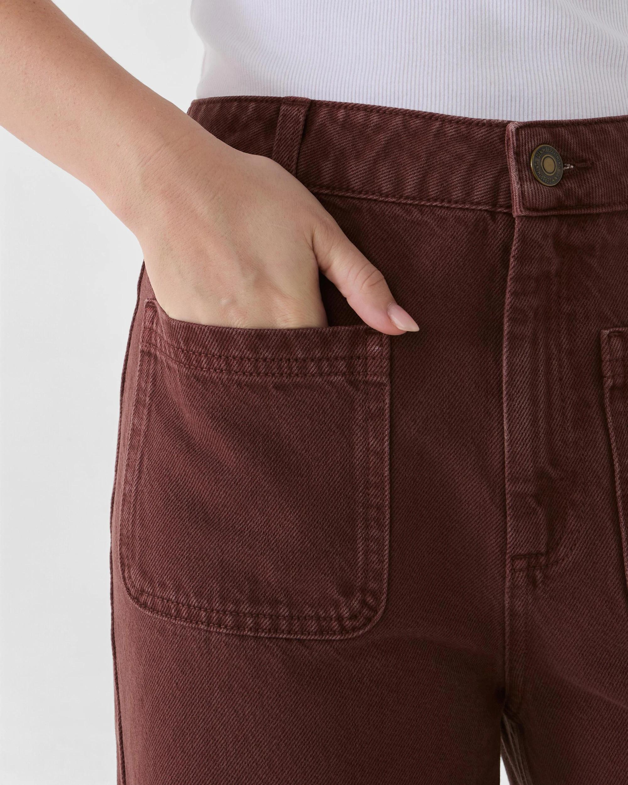 3 Wide Leg Pocket Jeans Burnt Rust, 3 of 6