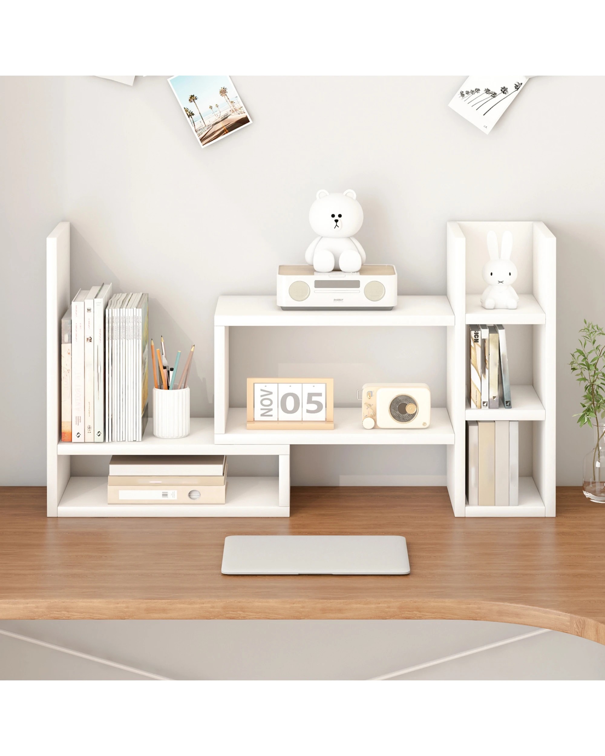 3 Advwin Desktop Bookshelf Organizer with Adjustable Length and Angle, 3 of 9