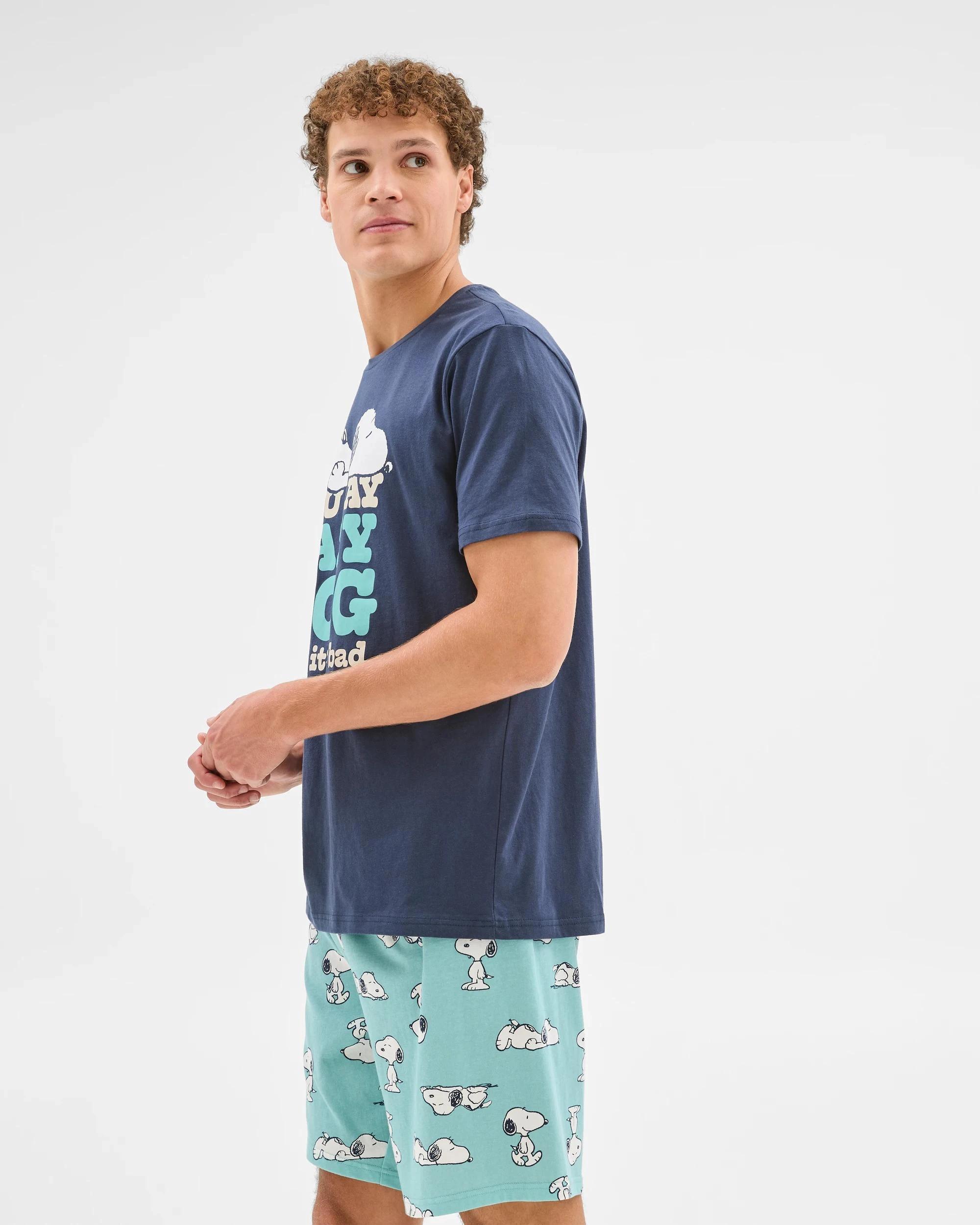 6 Peanuts Snoopy Australian Cotton Mens Short Pyjama Set SNOOPY, 6 of 6