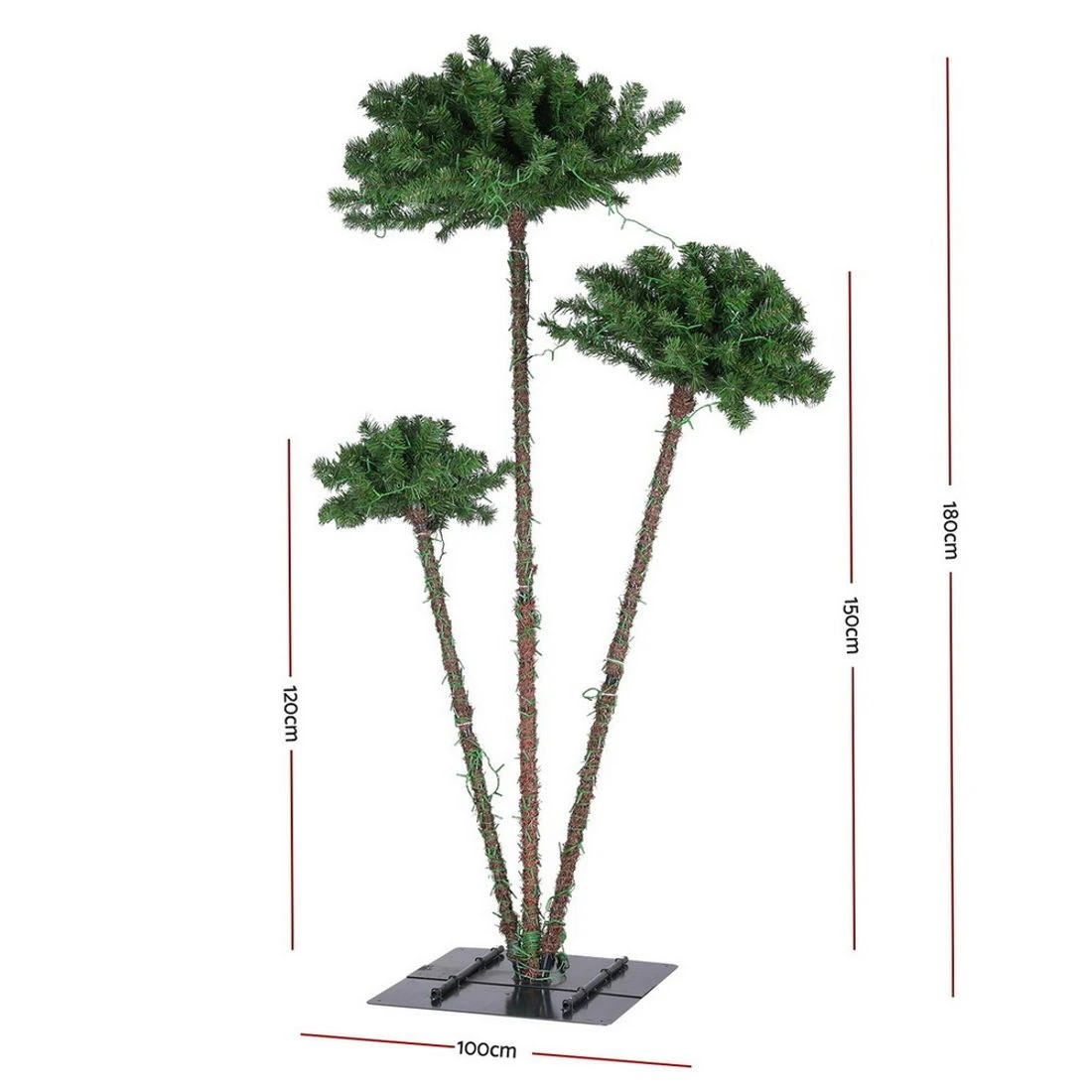 3 Jingle Jollys Christmas Tree 3 in 1 LED Xmas Palm Tree Party Decor 1.2/1.5/1.8M - Green, 3 of 7