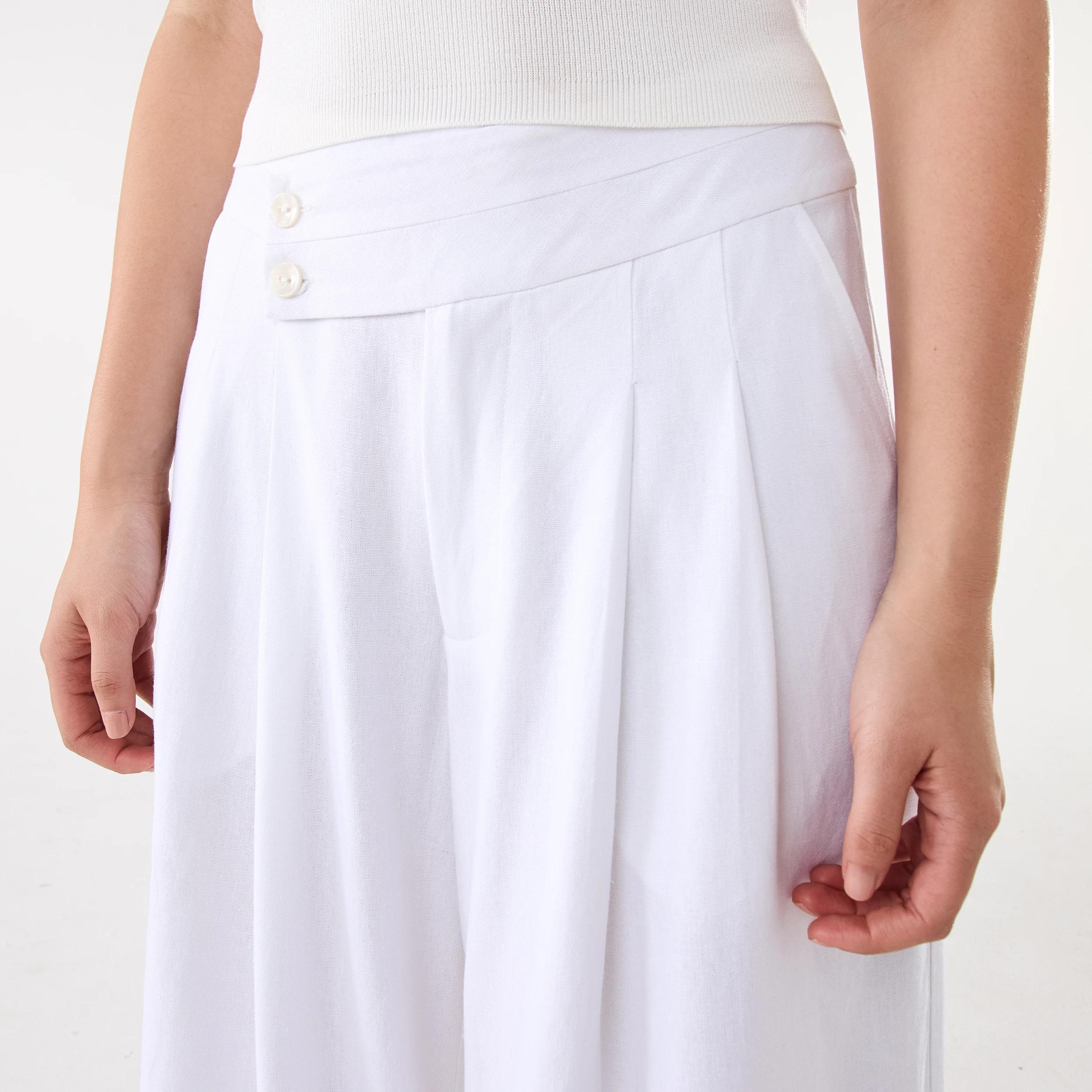 7 Linen Blend Palazzo Pants White, 7 of 8