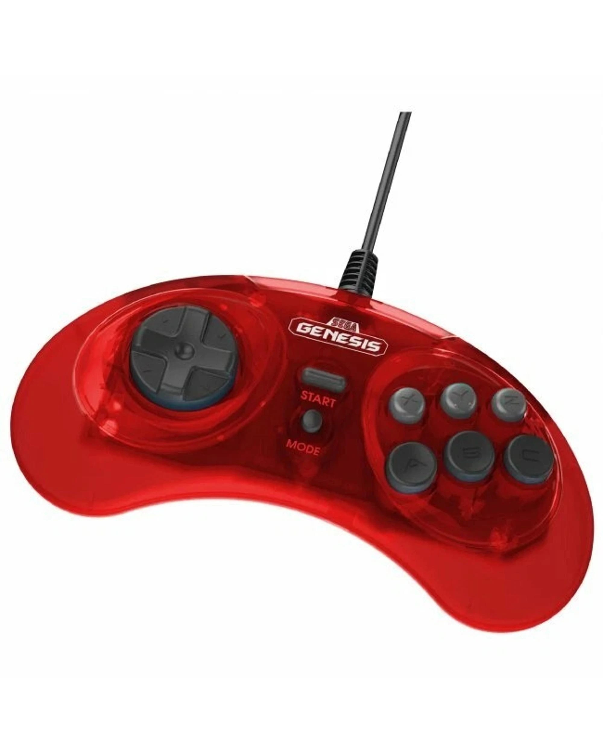 2 SEGA Genesis 8-button Arcade Pad Wired USB Gamepad For PC and Mac - Red, 2 of 4