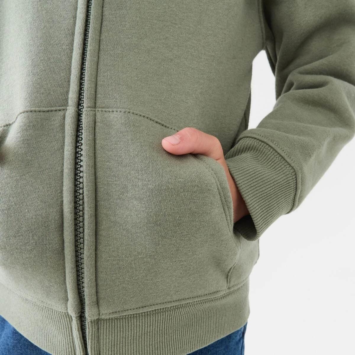 6 Plain Zip Through Hoodie Sea Spray, 6 of 10