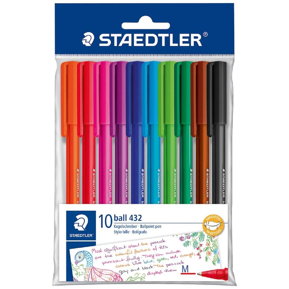 1 Staedtler Stick 432 Ice Ballpoint Pens Fashion 10 Pack, 1 of 10