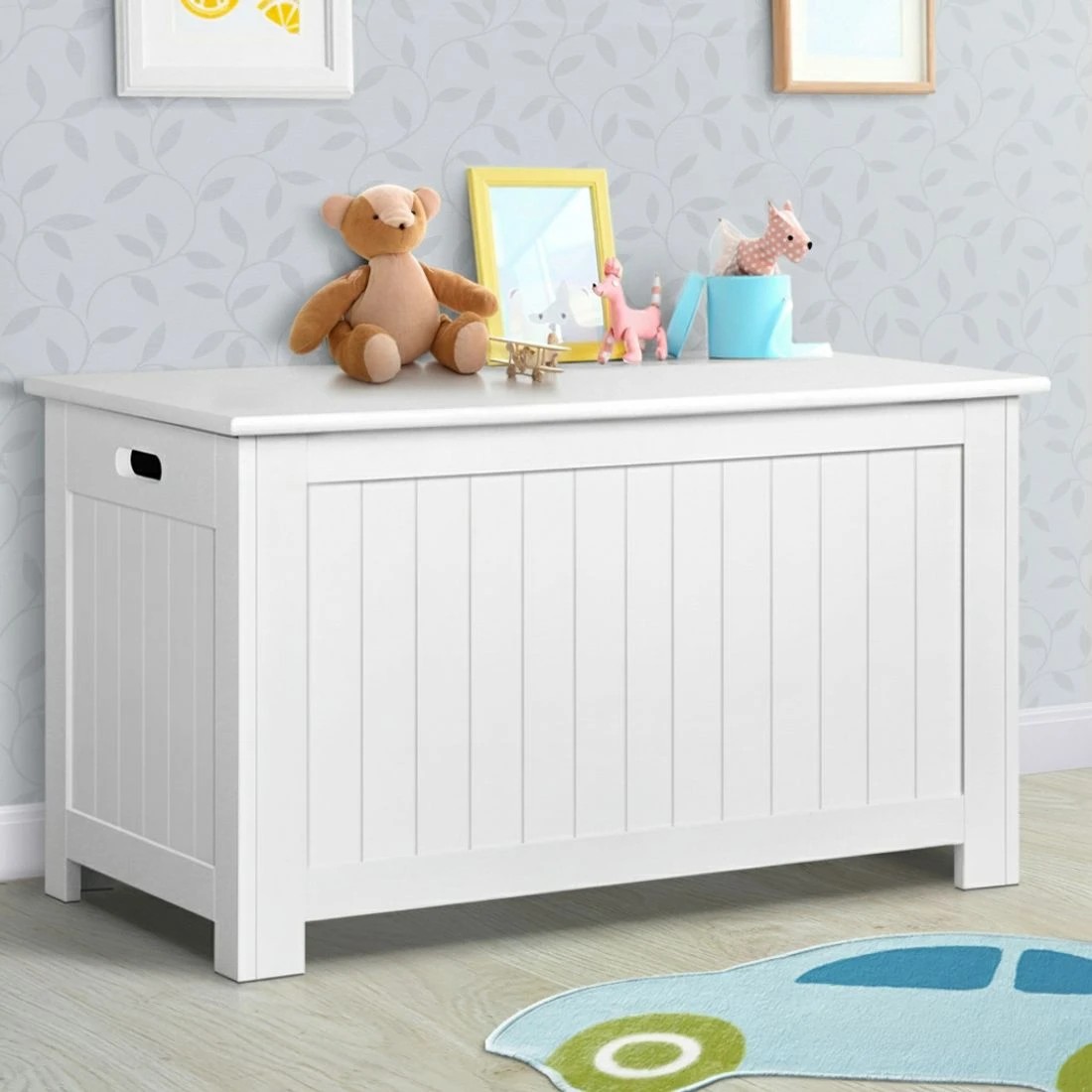 7 Keezi Kids Toy Box Chest Storage Blanket Children Clothes Room Organiser - White, 7 of 8