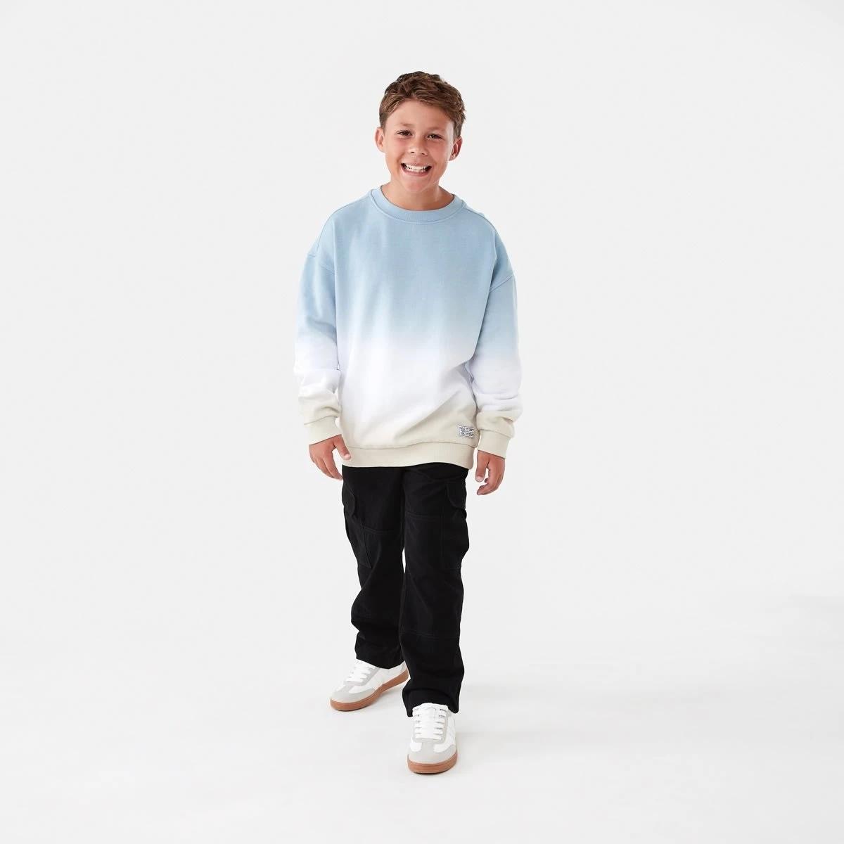 5 Oversized Washed Crew Neck Sweatshirt Faded Blue, 5 of 6