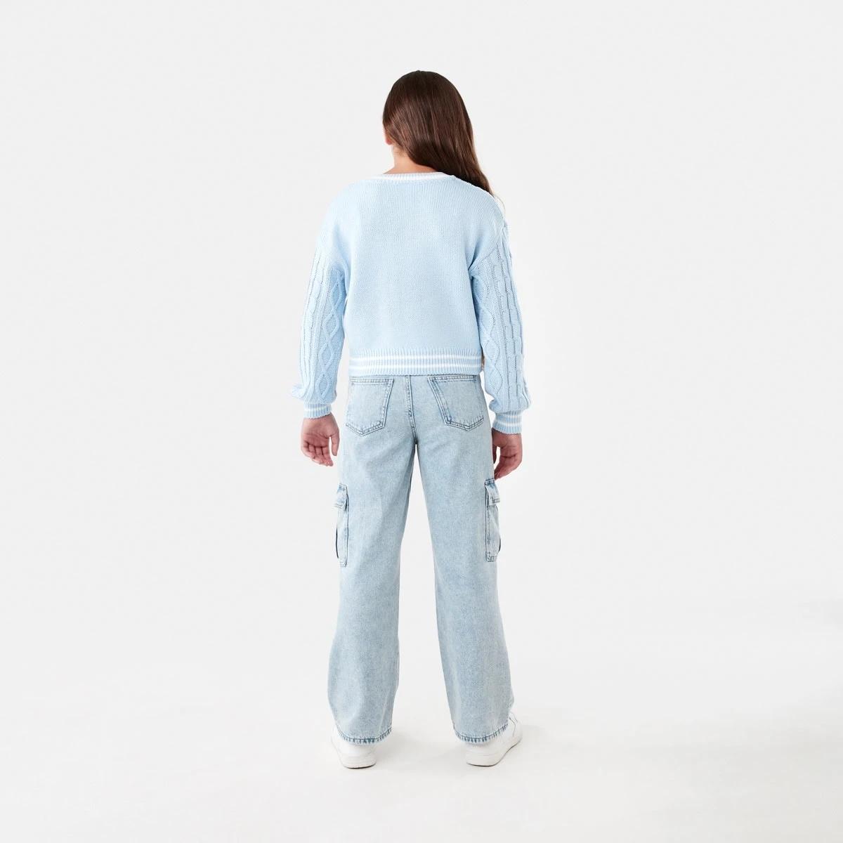 7 Cable Knit Jumper Doll Blue, 7 of 9
