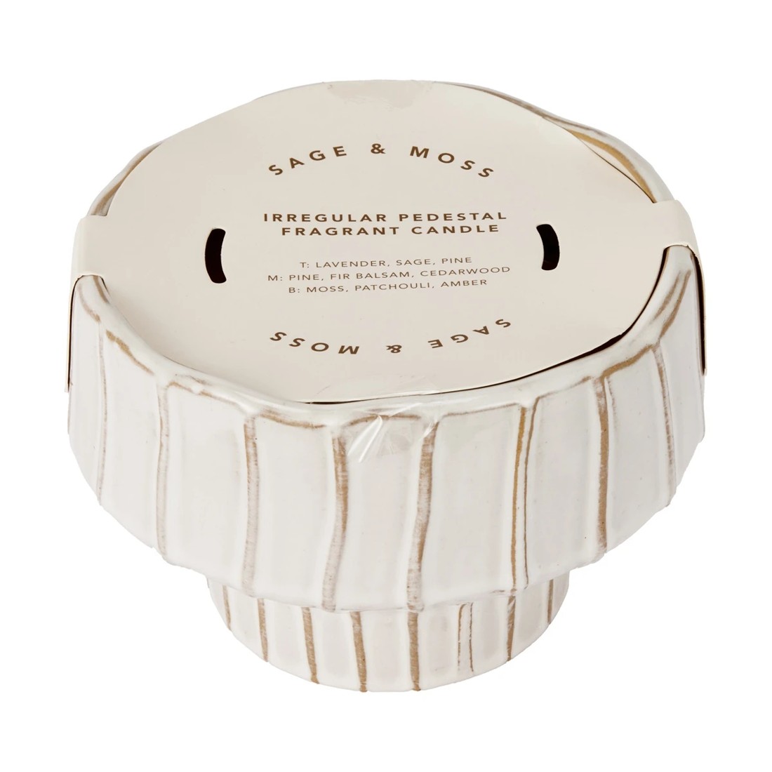 4 Sage and Moss Irregular Pedestal Fragrant Candle, 4 of 5