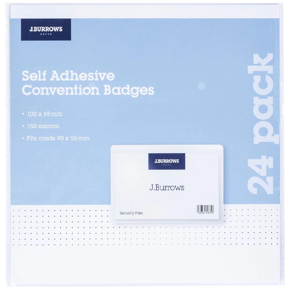 1 J.Burrows Self-adhesive Convention Badges 24 Pack, 1 of 4