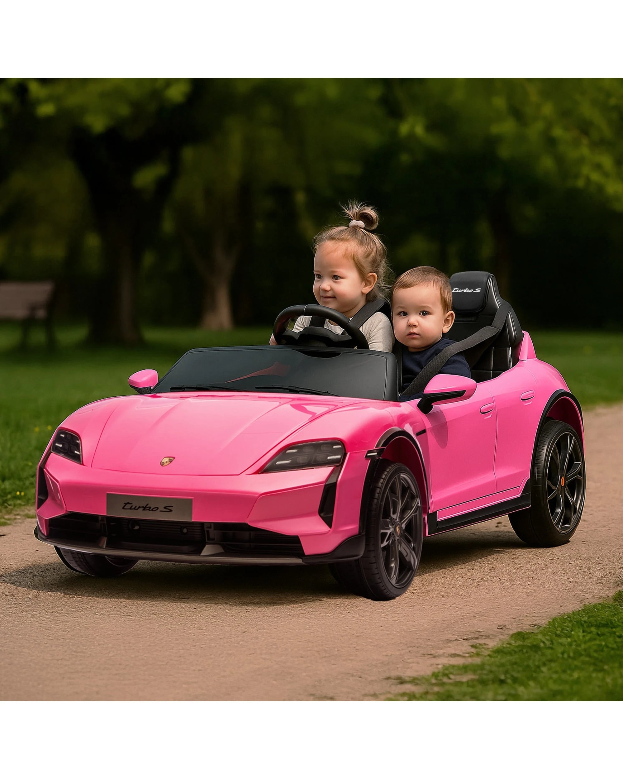 6 Kahuna Porsche Taycan Turbo S Kids Electric Ride On Car Remote Control 90W 2 Seater, 6 of 7